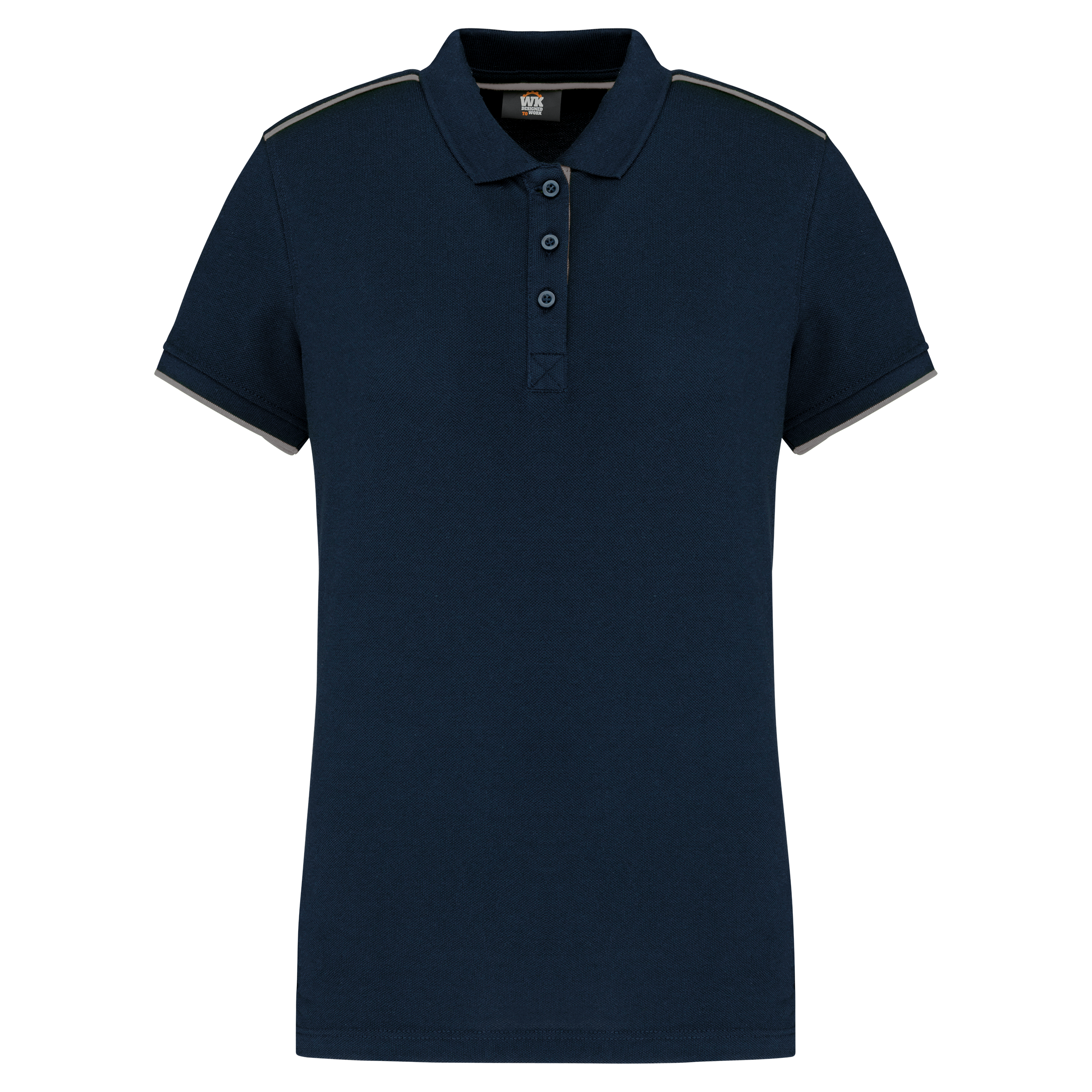 Image of POLO DAY TO DAY CONTRASTÉ MANCHES COURTES FEMME - WK271 TOPTEX-BLACK-ORANGE