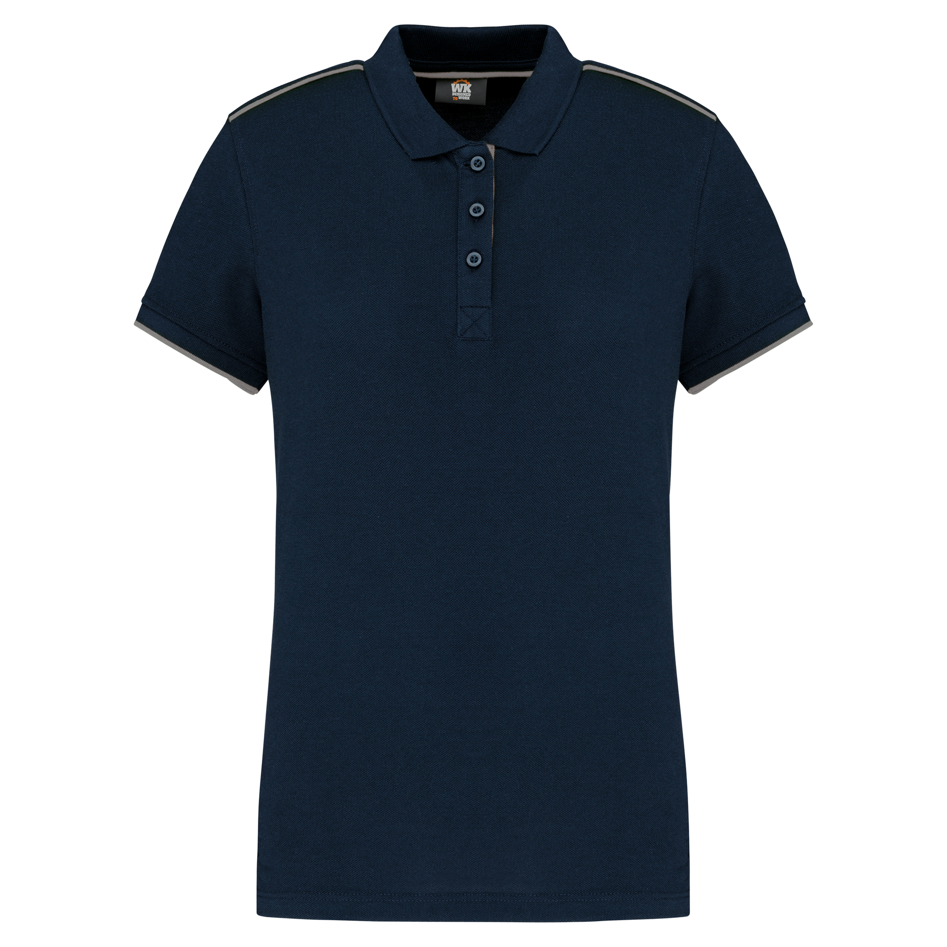 POLO DAY TO DAY CONTRASTÉ MANCHES COURTES FEMME - WK271 TOPTEX-BLACK-ORANGE