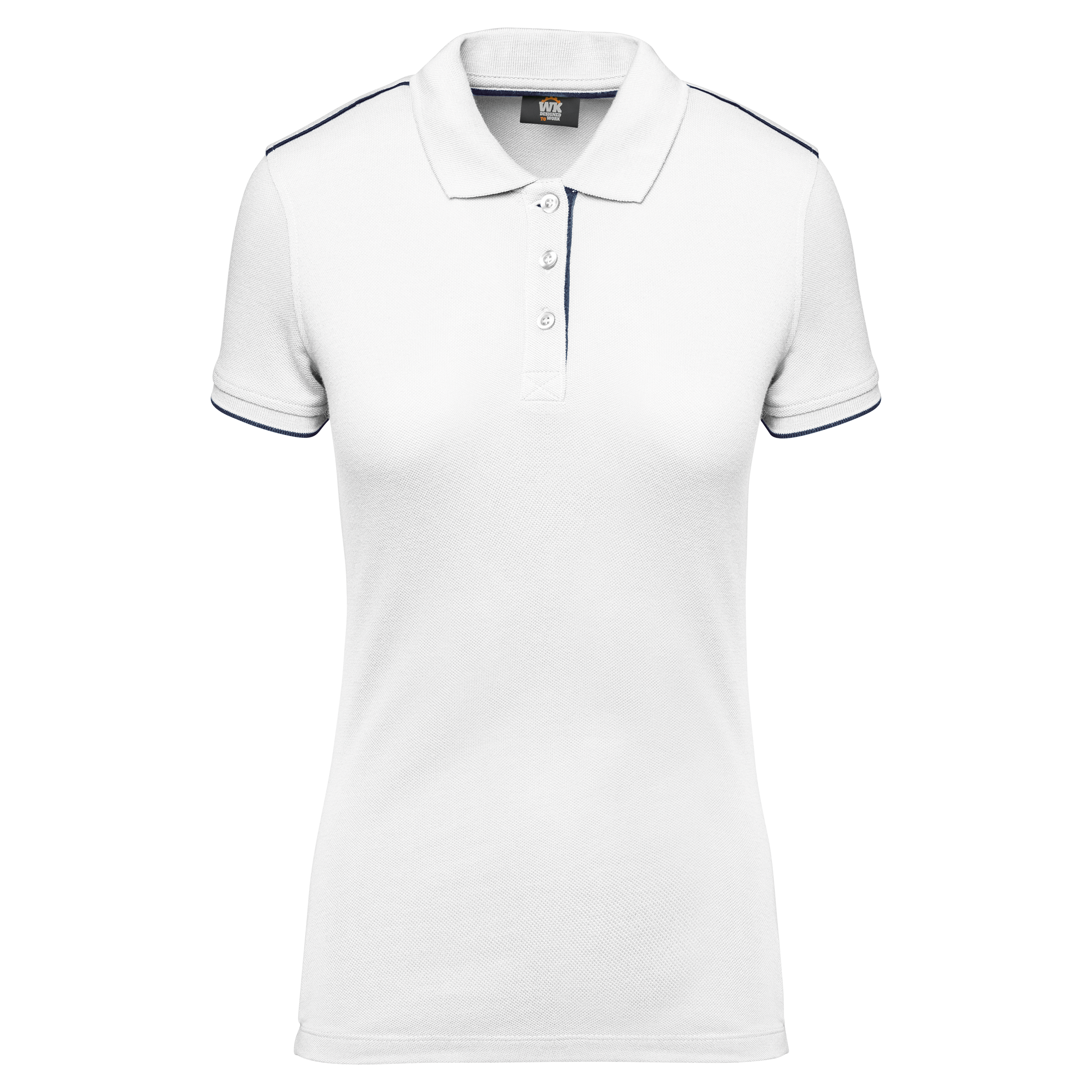 Image of POLO DAY TO DAY CONTRASTÉ MANCHES COURTES FEMME - WK271 TOPTEX-BLACK-ORANGE
