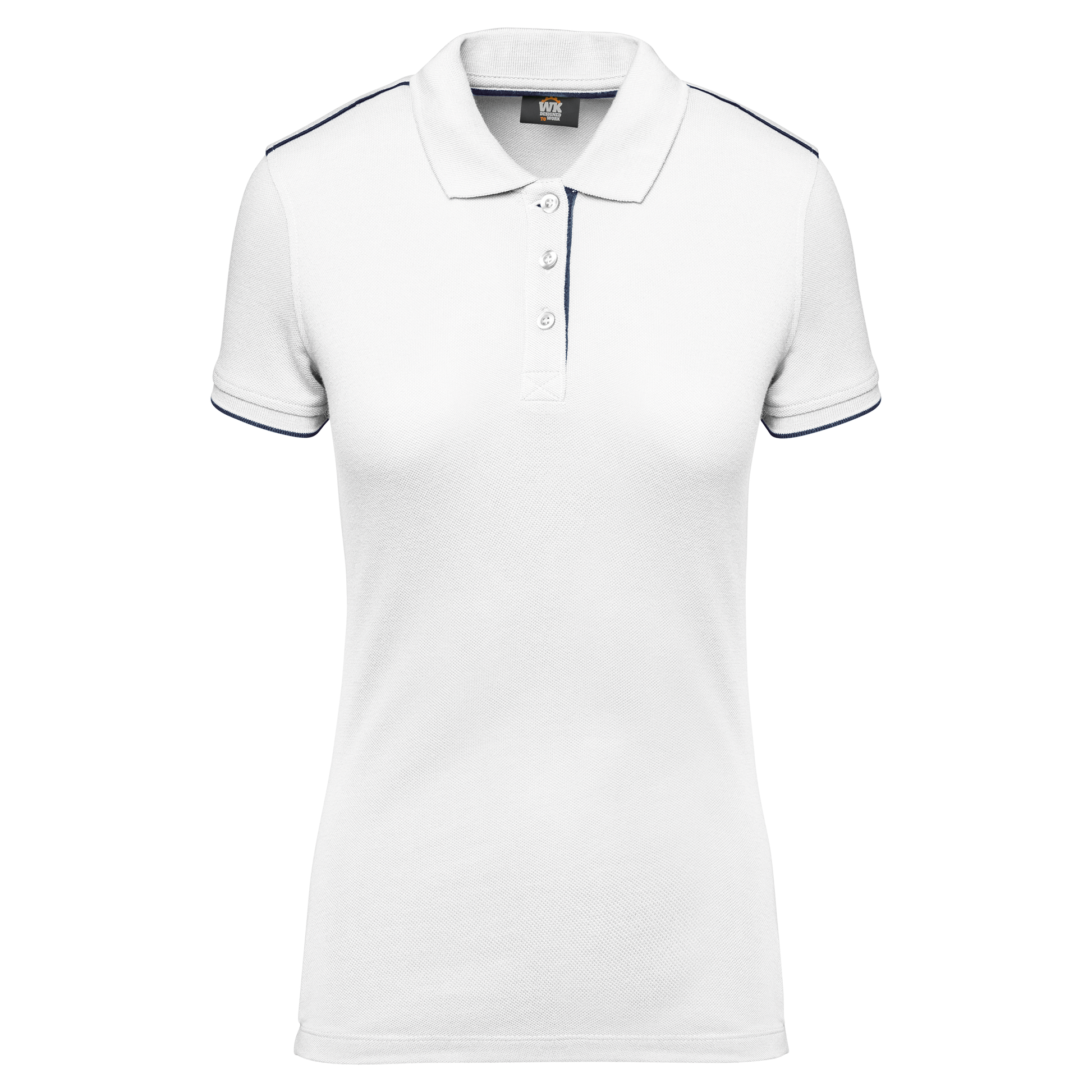 POLO DAY TO DAY CONTRASTÉ MANCHES COURTES FEMME - WK271 TOPTEX-BLACK-ORANGE