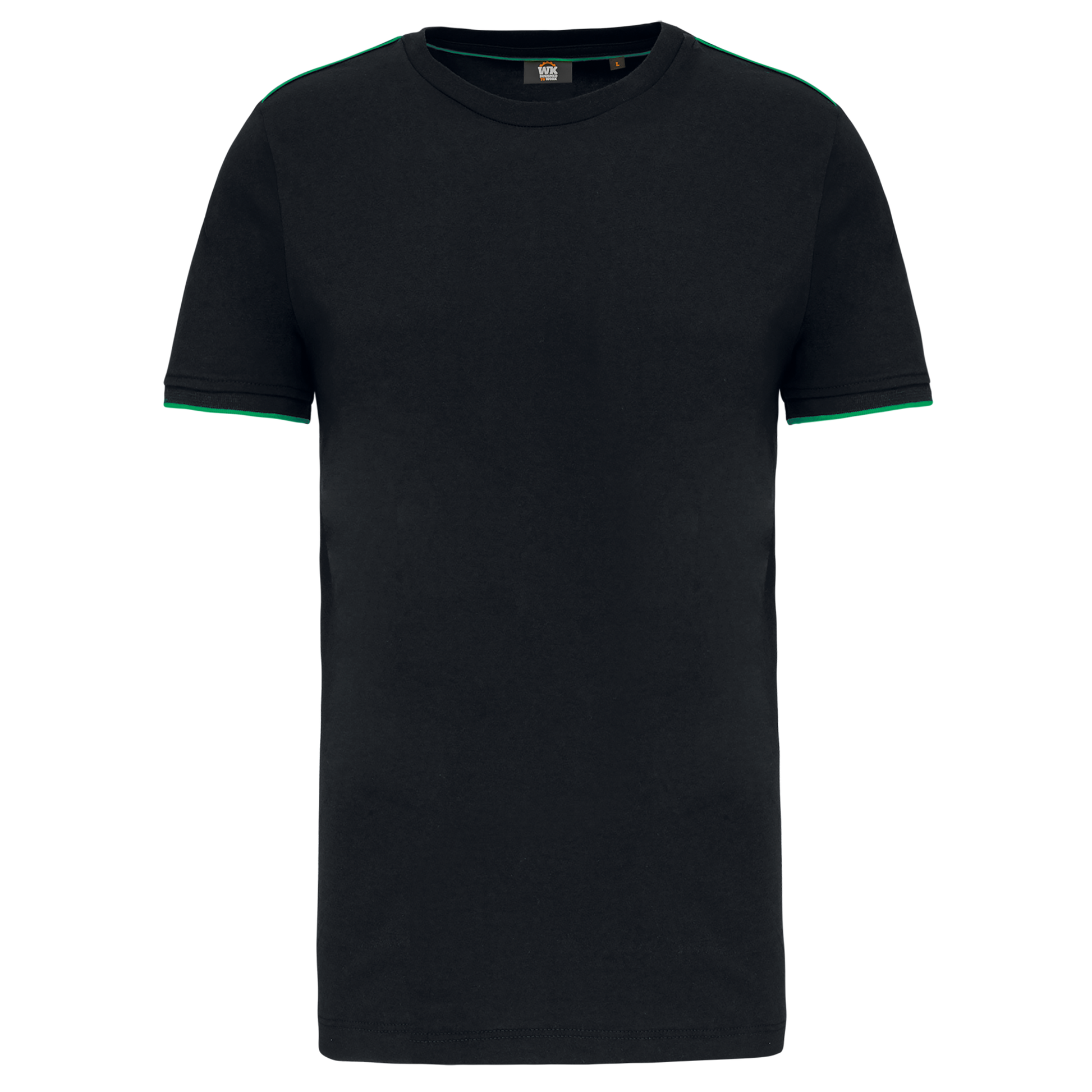T-SHIRT DAY TO DAY MANCHES COURTES HOMME - WK3020 TOPTEX-BLACK-KELLY-GREEN