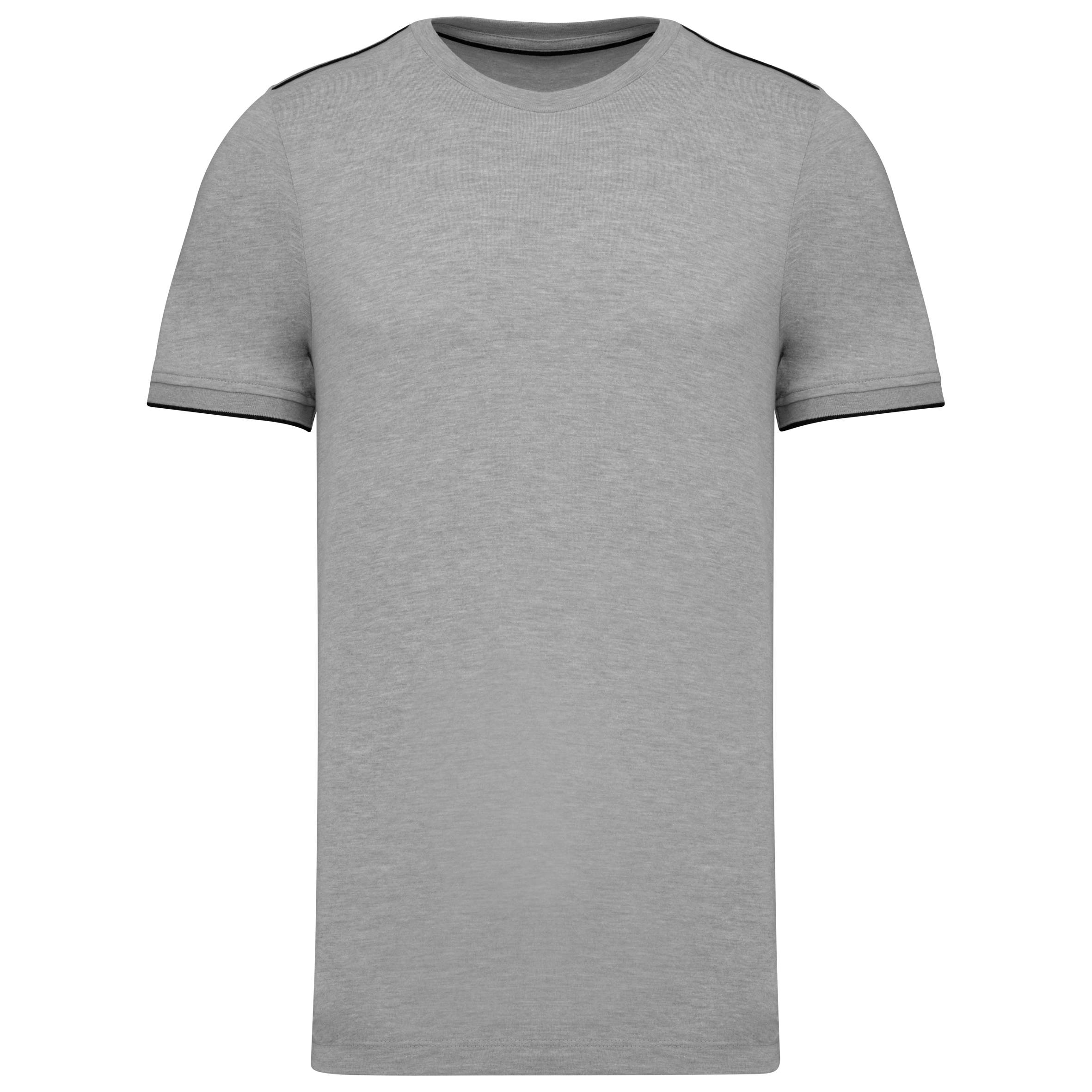 Image of T-SHIRT DAY TO DAY MANCHES COURTES HOMME - WK3020 TOPTEX-BLACK-ORANGE