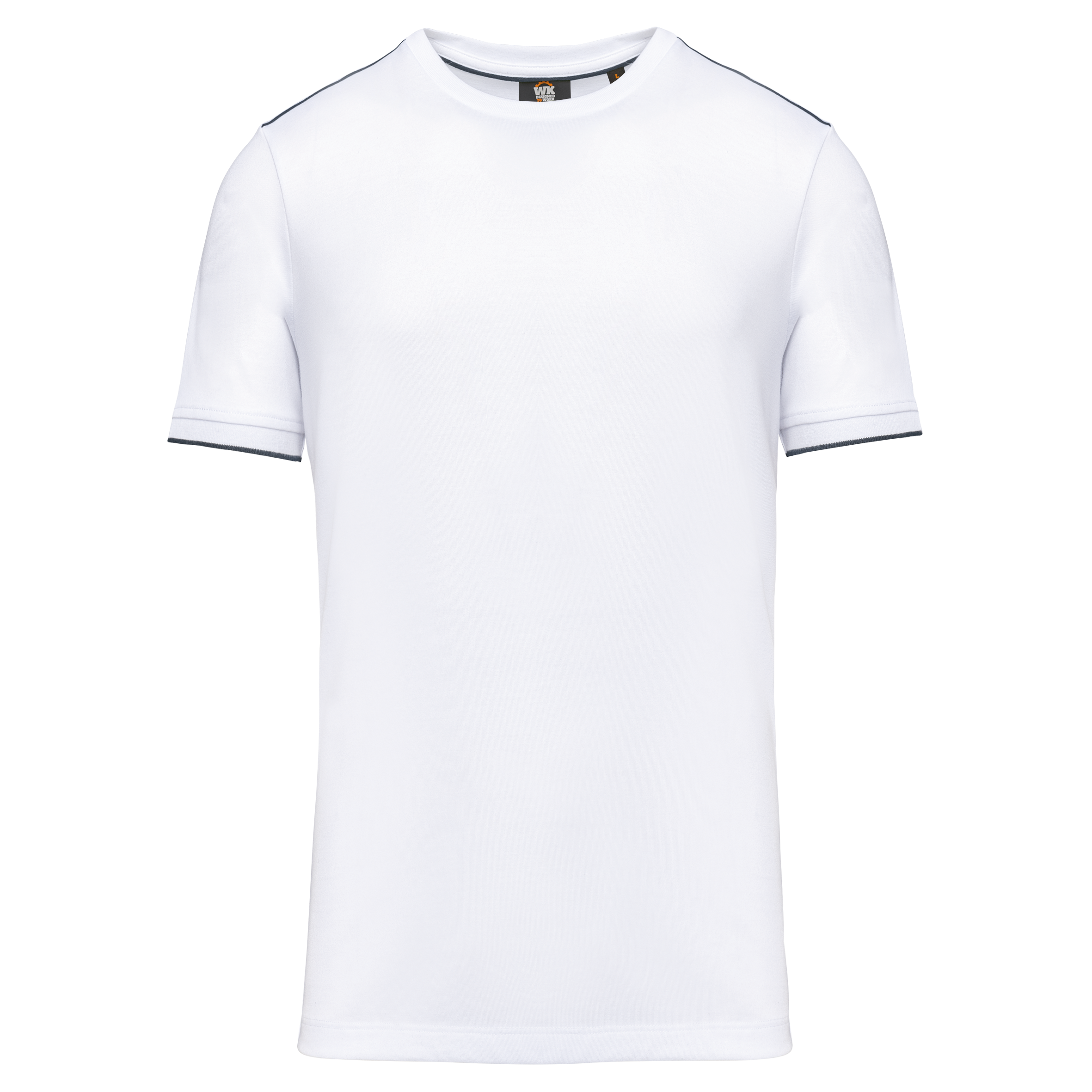 Image of T-SHIRT DAY TO DAY MANCHES COURTES HOMME - WK3020 TOPTEX-BLACK-ORANGE