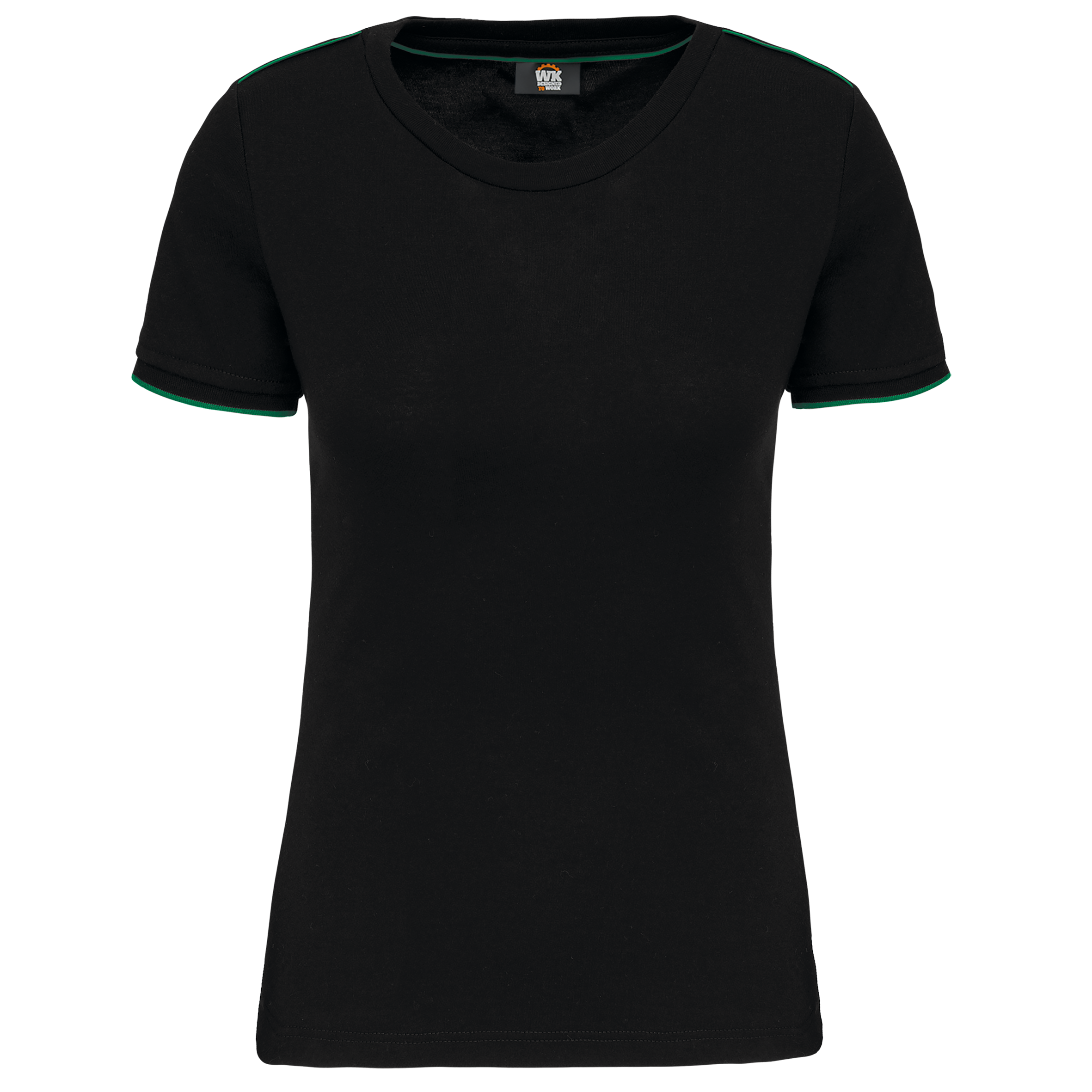 Image of T-SHIRT DAY TO DAY MANCHES COURTES FEMME - WK3021 TOPTEX-BLACK-KELLY-GREEN