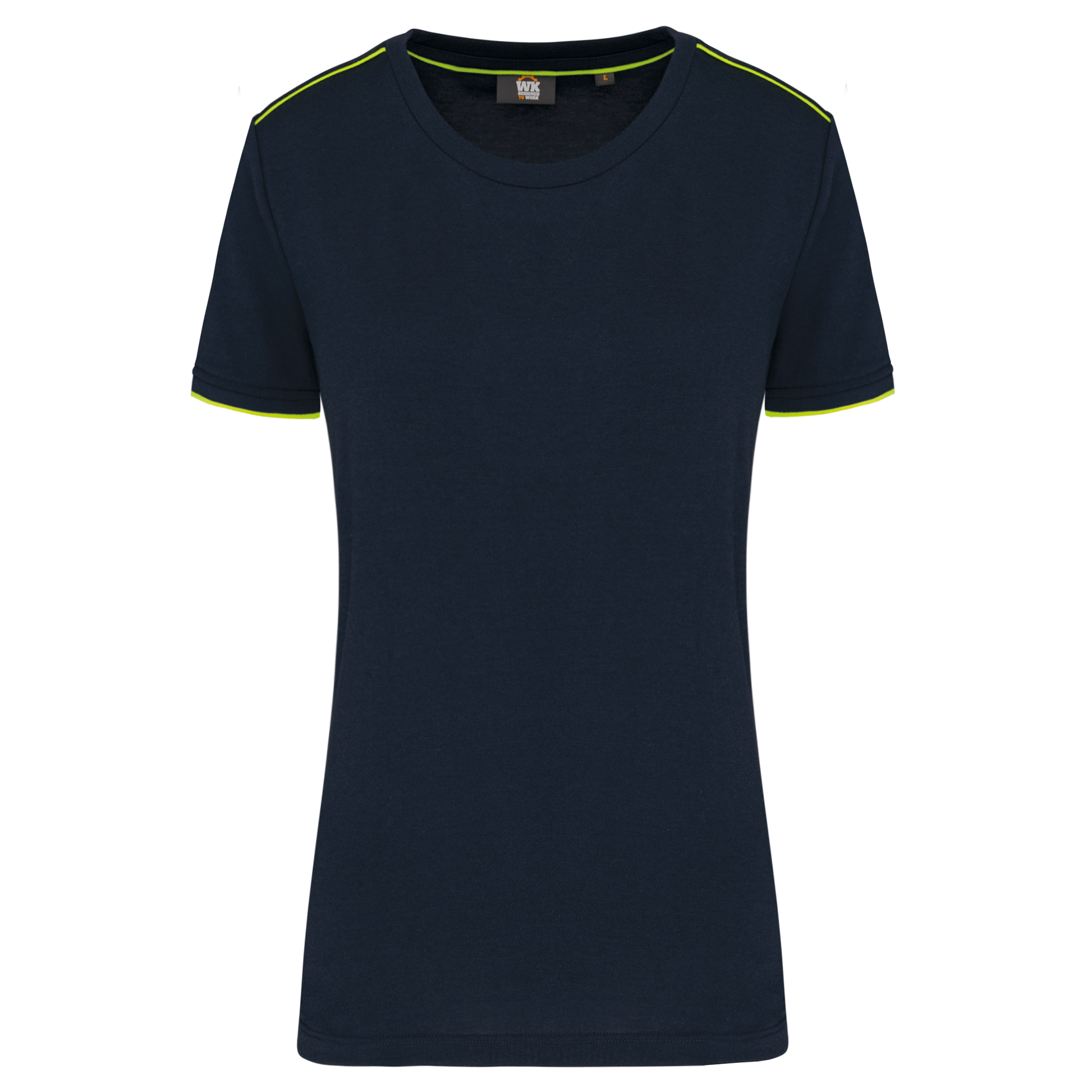 T-SHIRT DAY TO DAY MANCHES COURTES FEMME - WK3021 TOPTEX-BLACK-ORANGE