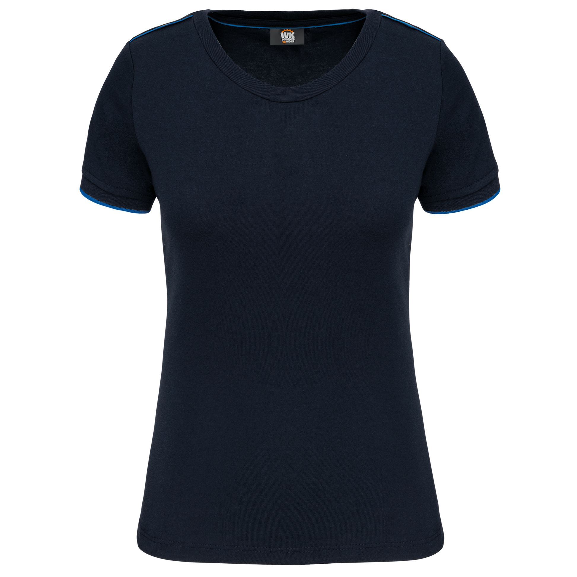 T-SHIRT DAY TO DAY MANCHES COURTES FEMME - WK3021 TOPTEX-BLACK-ORANGE