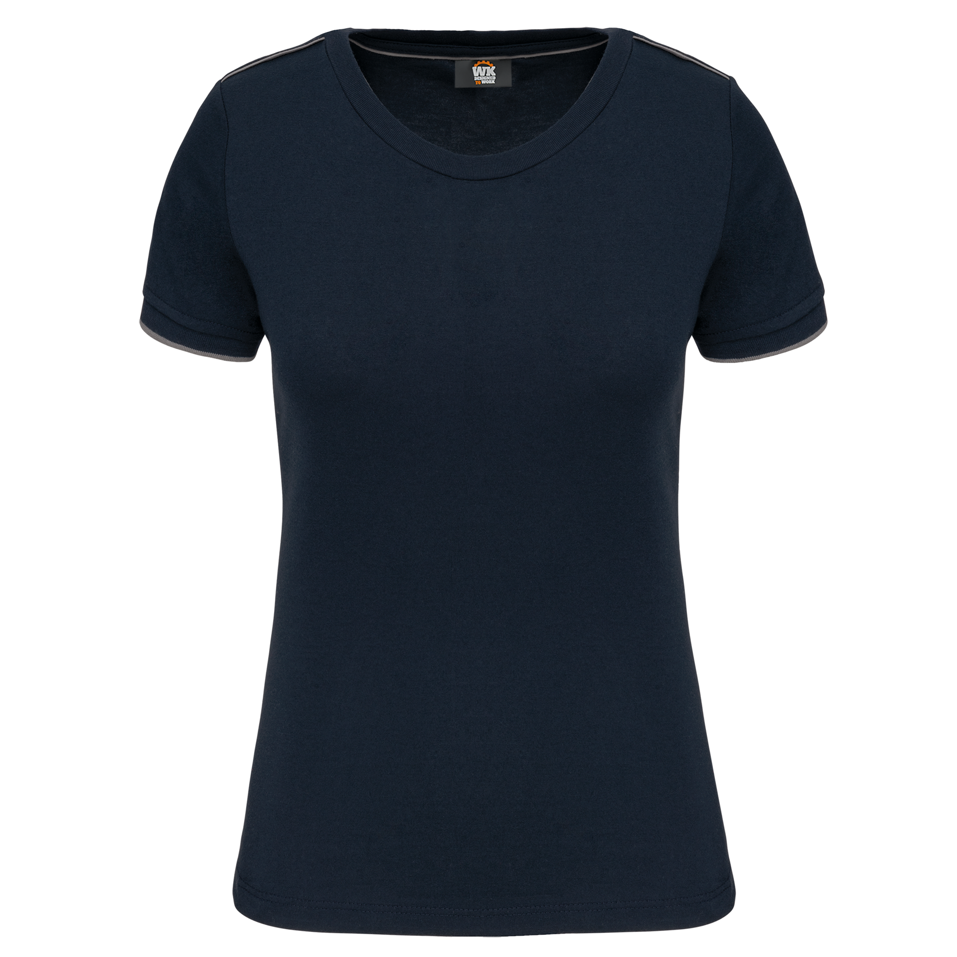T-SHIRT DAY TO DAY MANCHES COURTES FEMME - WK3021 TOPTEX-BLACK-ORANGE