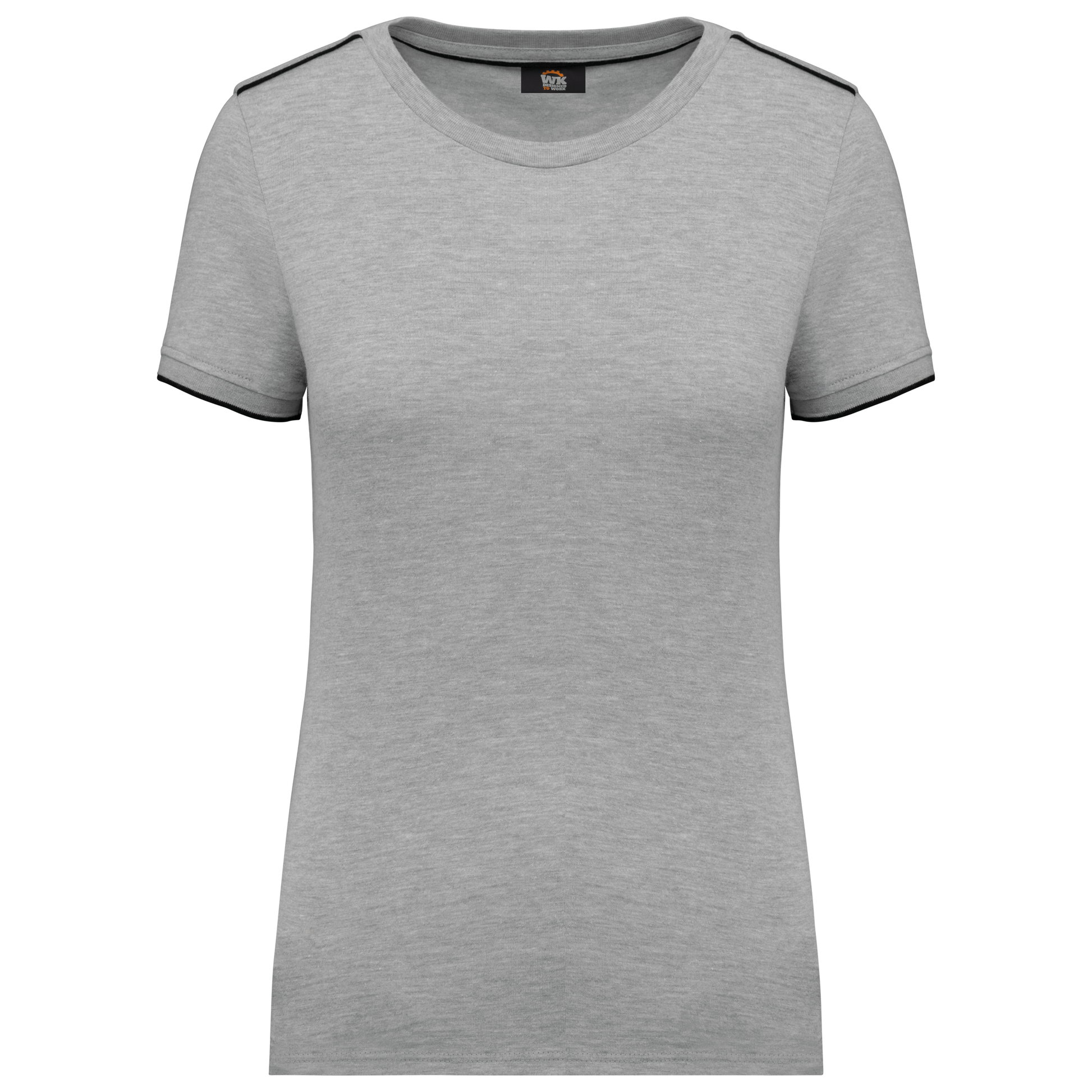 T-SHIRT DAY TO DAY MANCHES COURTES FEMME - WK3021 TOPTEX-BLACK-ORANGE