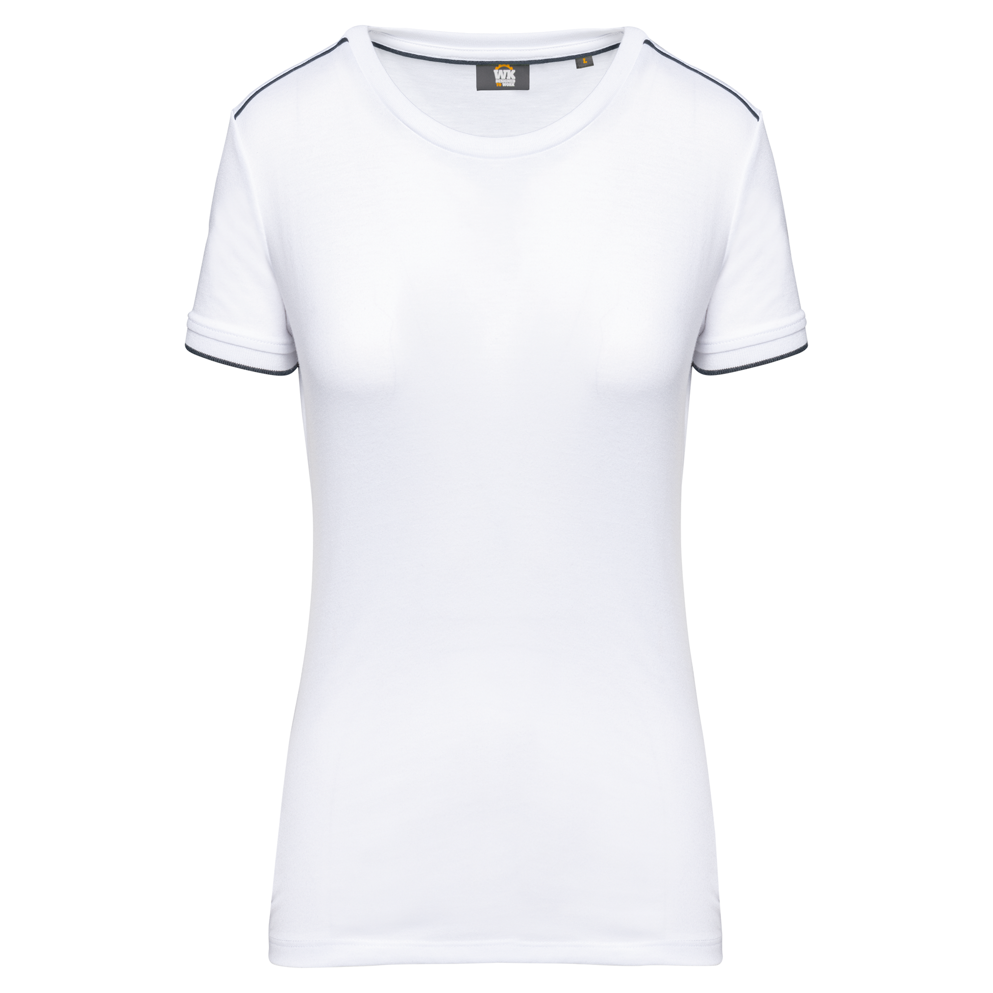 T-SHIRT DAY TO DAY MANCHES COURTES FEMME - WK3021 TOPTEX-BLACK-ORANGE