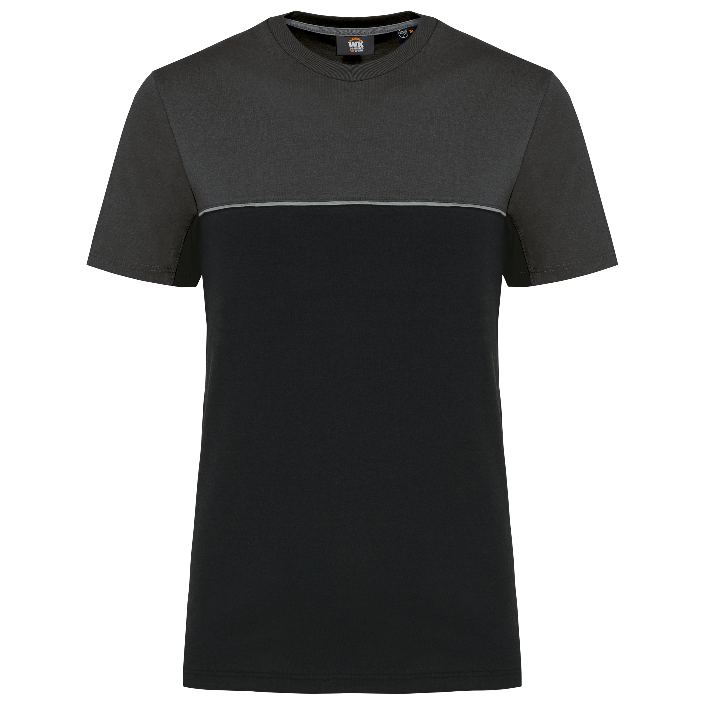 Image of T-SHIRT BICOLORE ÉCORESPONSABLE MANCHES COURTES UNISEXE - WK304 TOPTEX-BLACK-DARK-GREY