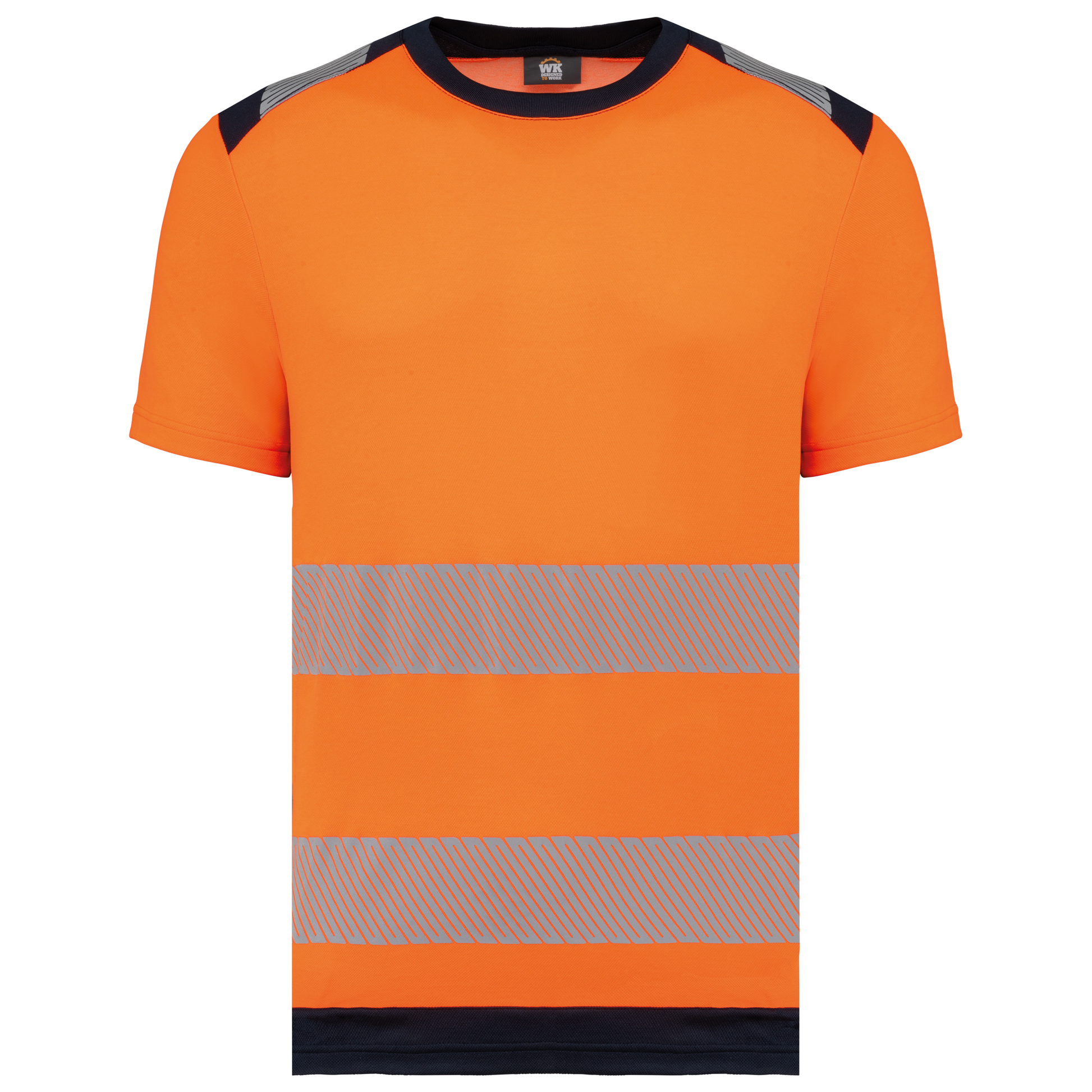 T-SHIRT DE SÉCURITÉ RECYCLÉ MANCHES COURTES UNISEXE - WK360 TOPTEX-HI-VIZ-ORANGE-NAVY