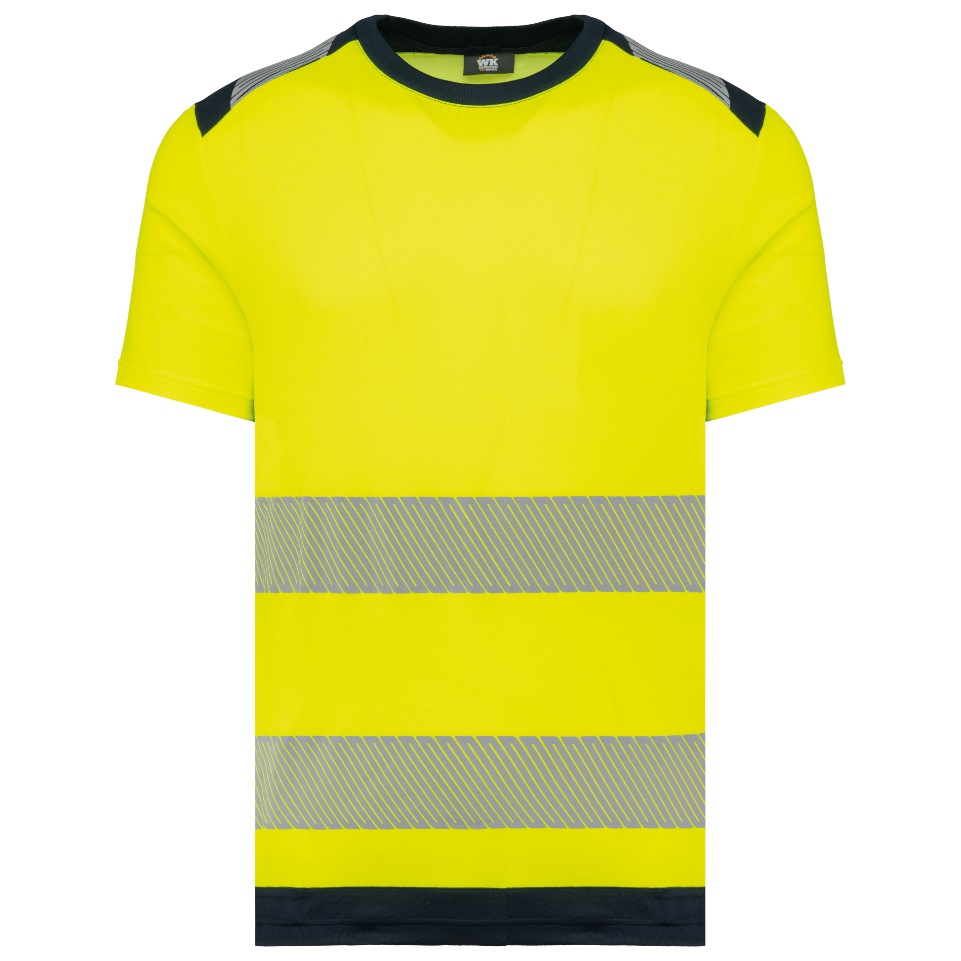 T-SHIRT DE SÉCURITÉ RECYCLÉ MANCHES COURTES UNISEXE - WK360 TOPTEX-HI-VIZ-ORANGE-NAVY