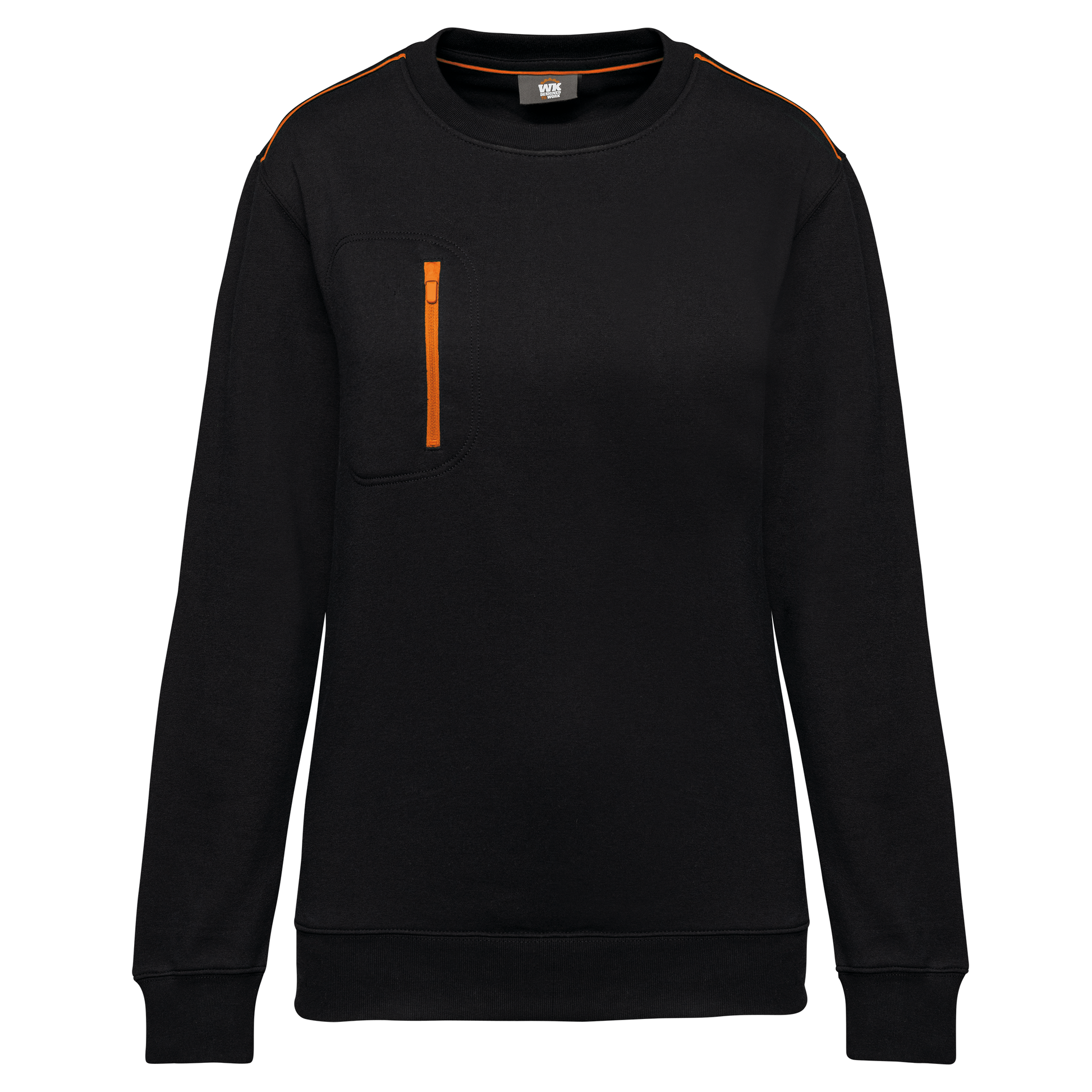 SWEAT-SHIRT DAY TO DAY ZIP POCHE CONTRASTÉE UNISEXE - WK403 TOPTEX-BLACK-KELLY-GREEN