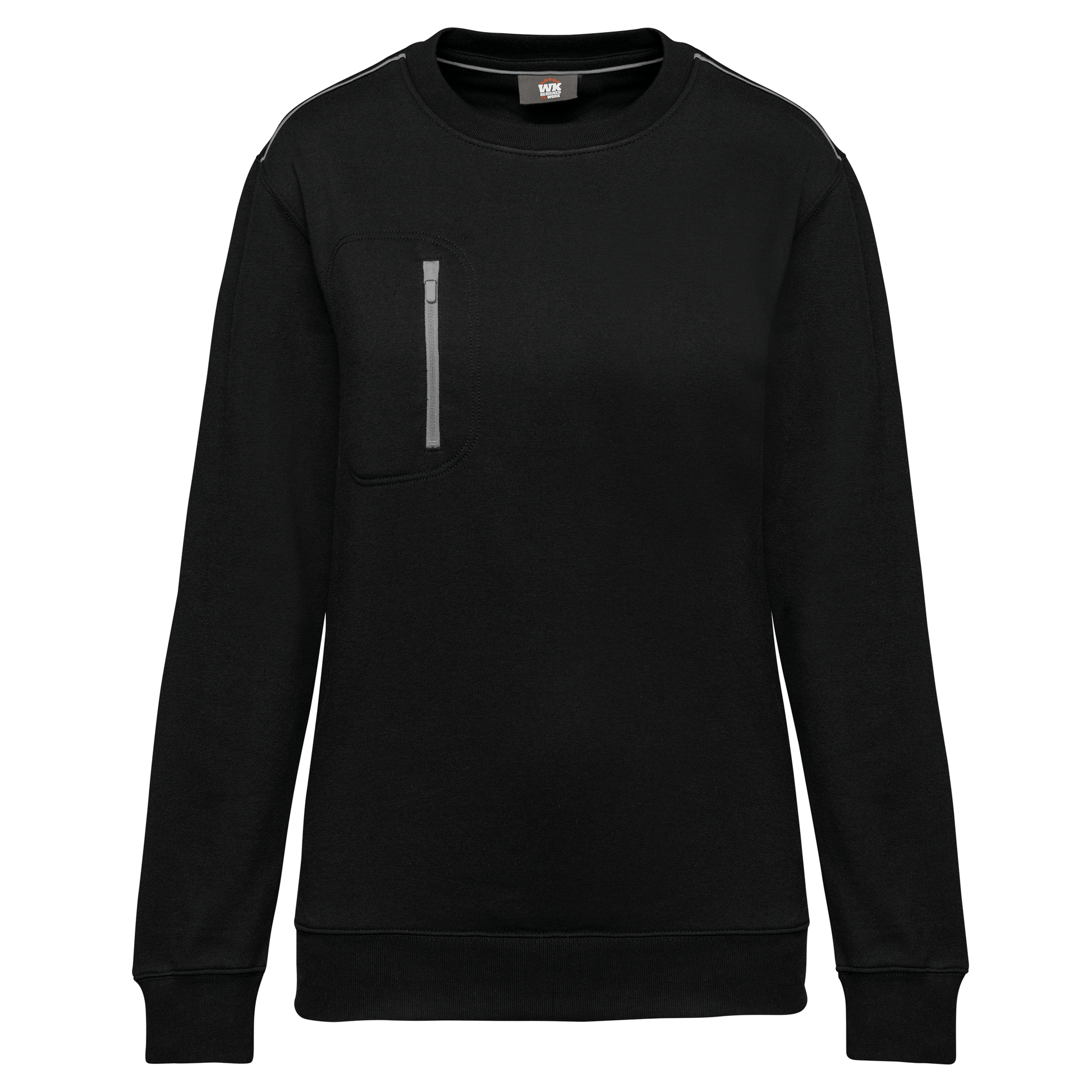 SWEAT-SHIRT DAY TO DAY ZIP POCHE CONTRASTÉE UNISEXE - WK403 TOPTEX-BLACK-KELLY-GREEN