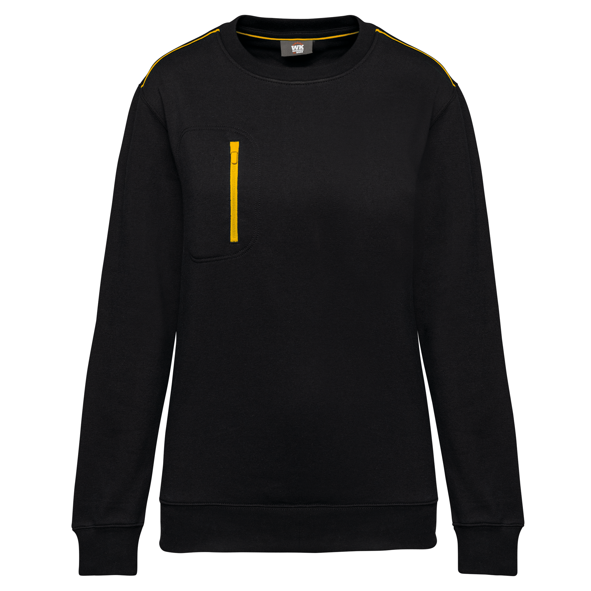 SWEAT-SHIRT DAY TO DAY ZIP POCHE CONTRASTÉE UNISEXE - WK403 TOPTEX-BLACK-KELLY-GREEN