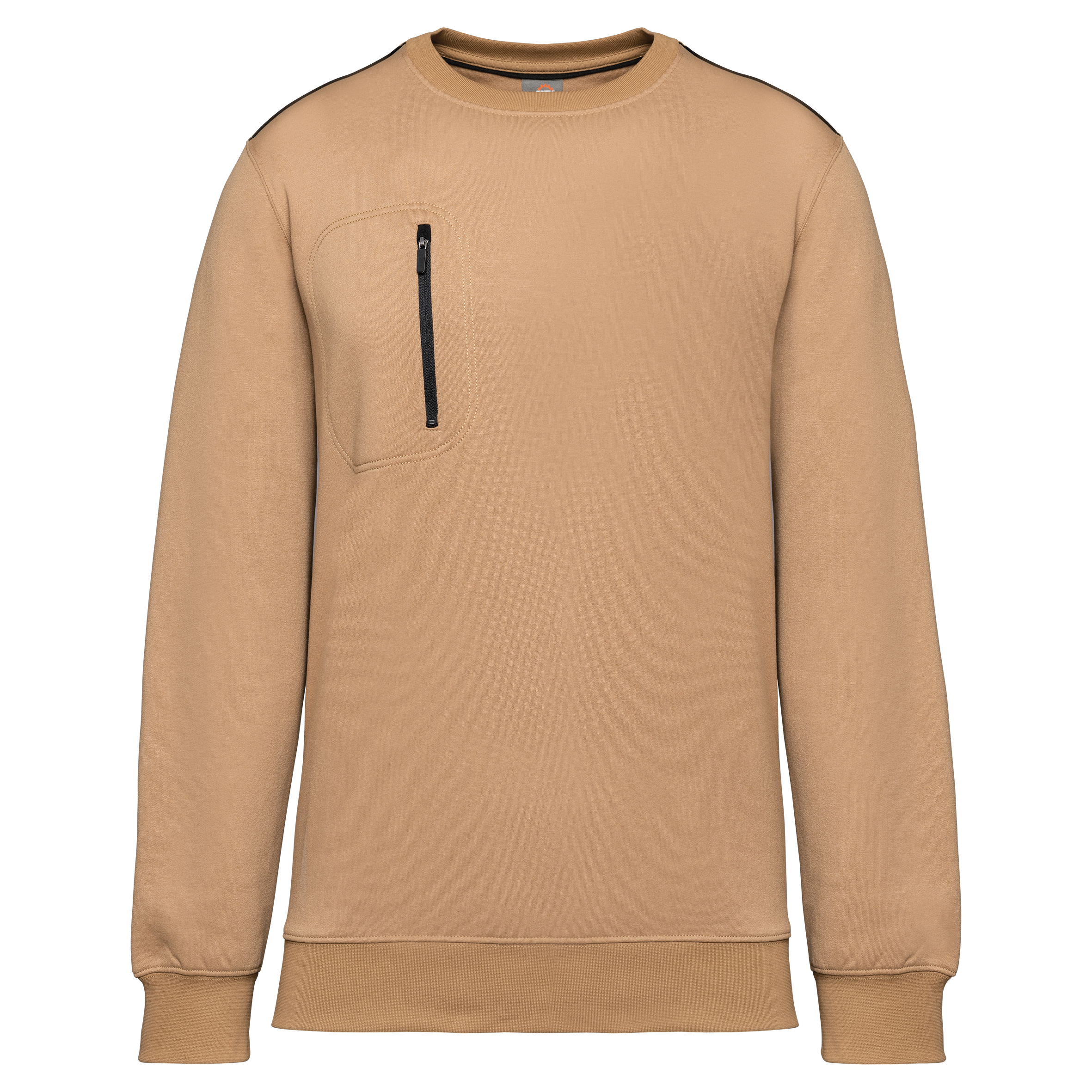 Image of SWEAT-SHIRT DAY TO DAY ZIP POCHE CONTRASTÉE UNISEXE - WK403 TOPTEX-BLACK-KELLY-GREEN