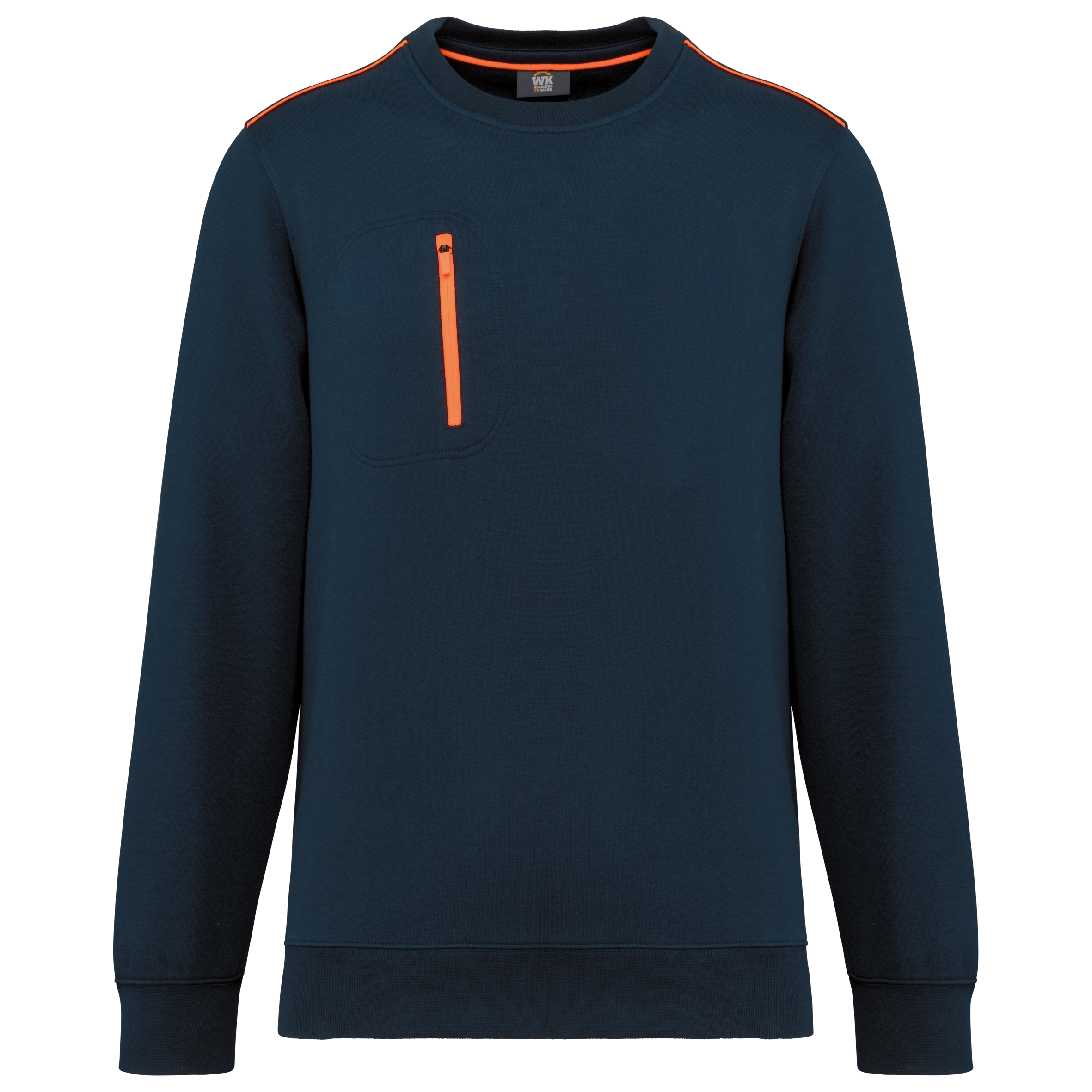 Image of SWEAT-SHIRT DAY TO DAY ZIP POCHE CONTRASTÉE UNISEXE - WK403 TOPTEX-BLACK-KELLY-GREEN