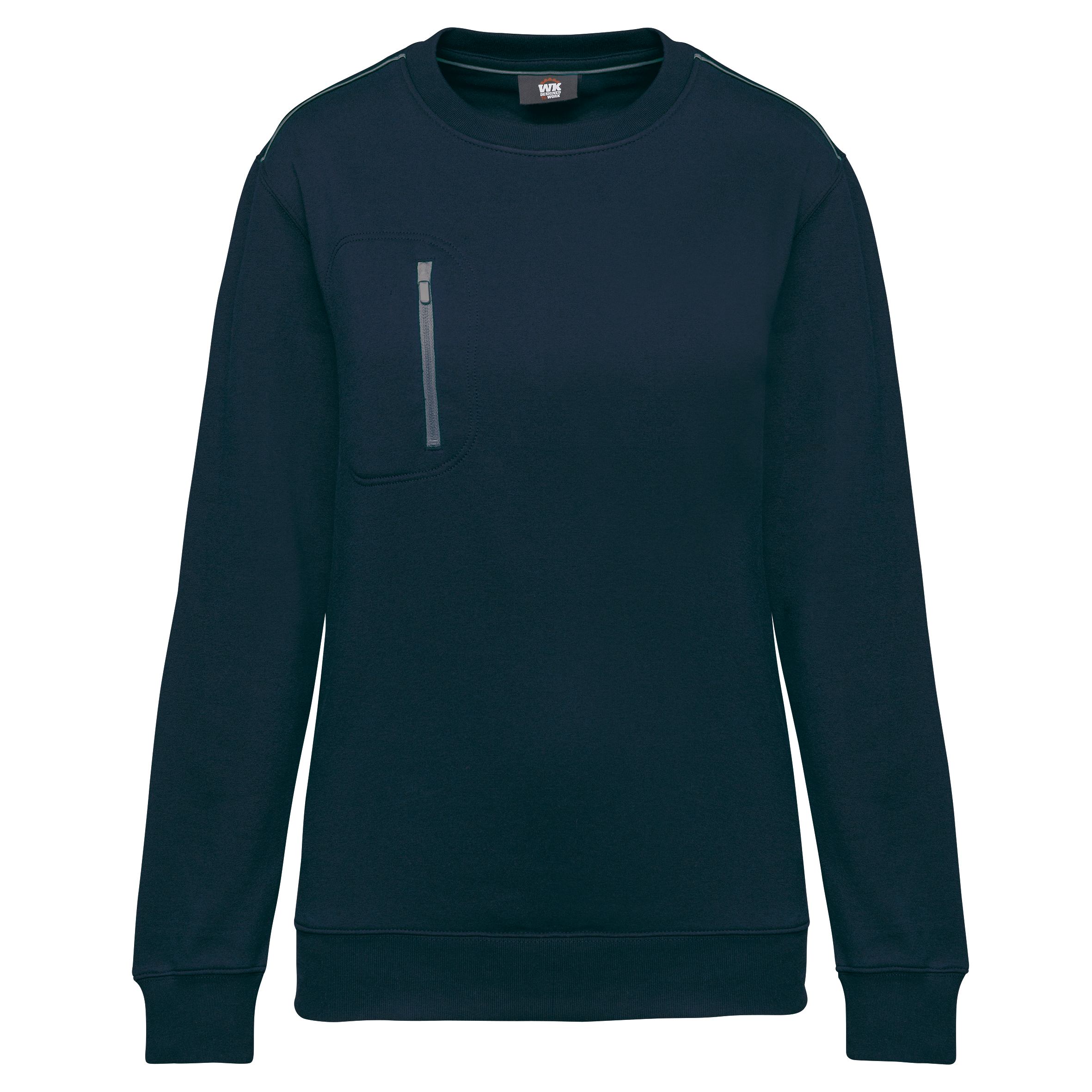 Image of SWEAT-SHIRT DAY TO DAY ZIP POCHE CONTRASTÉE UNISEXE - WK403 TOPTEX-BLACK-ORANGE