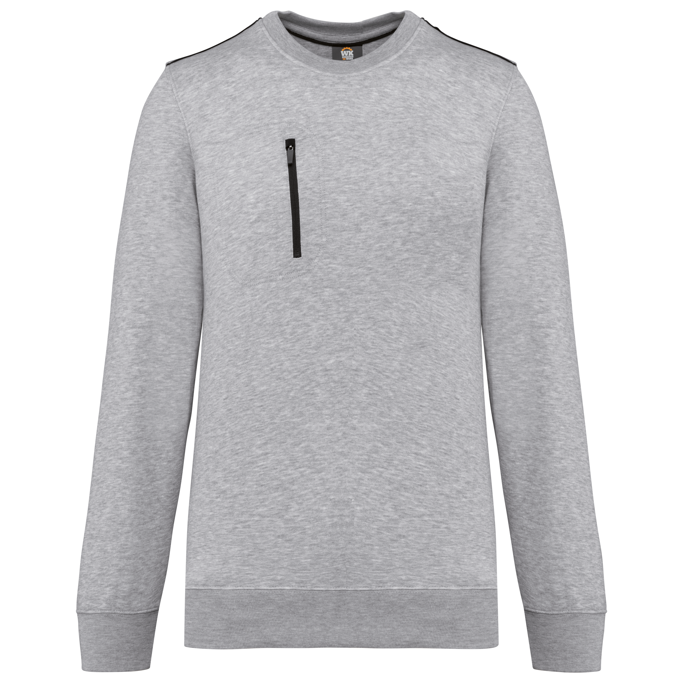 Image of SWEAT-SHIRT DAY TO DAY ZIP POCHE CONTRASTÉE UNISEXE - WK403 TOPTEX-BLACK-ORANGE