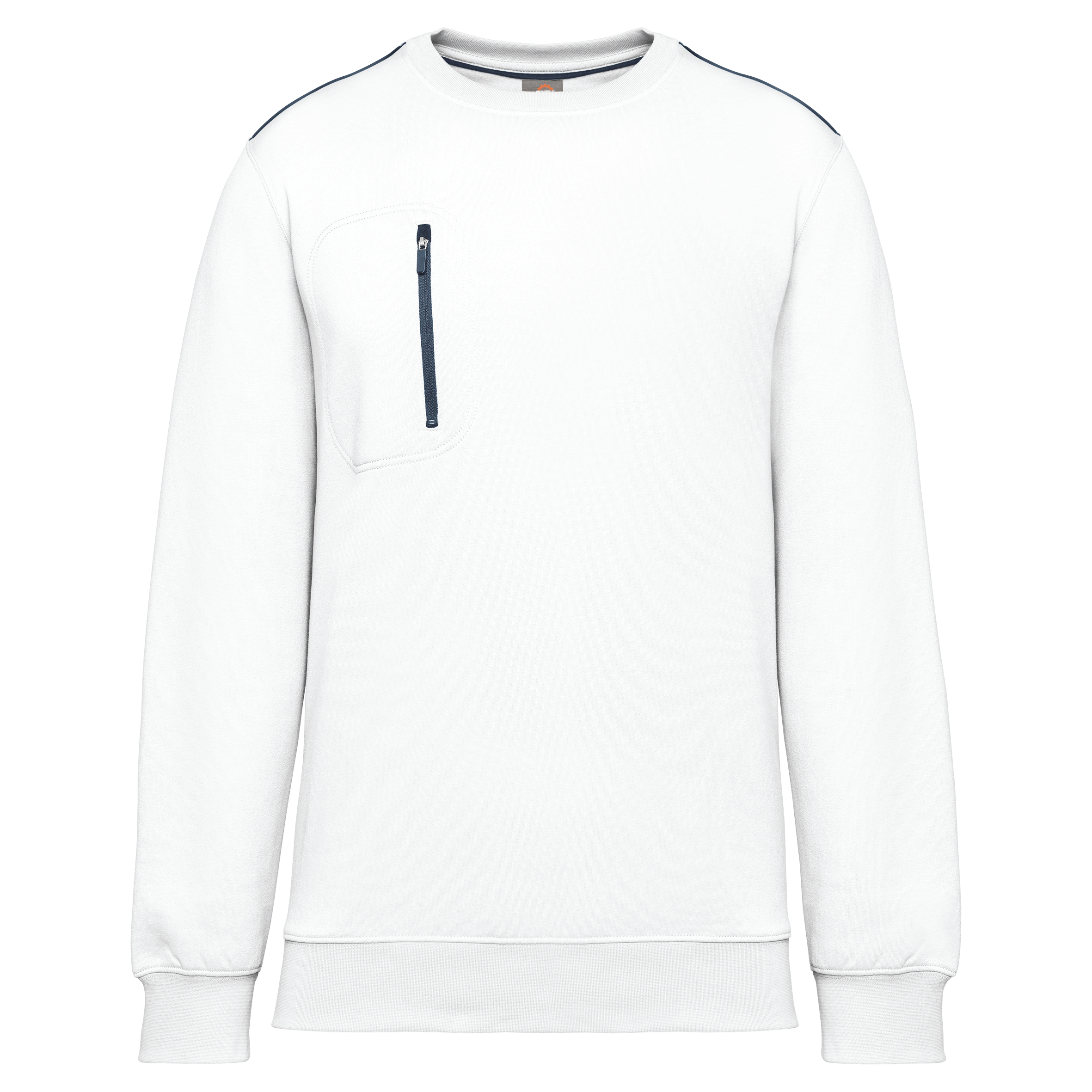 Image of SWEAT-SHIRT DAY TO DAY ZIP POCHE CONTRASTÉE UNISEXE - WK403 TOPTEX-BLACK-ORANGE