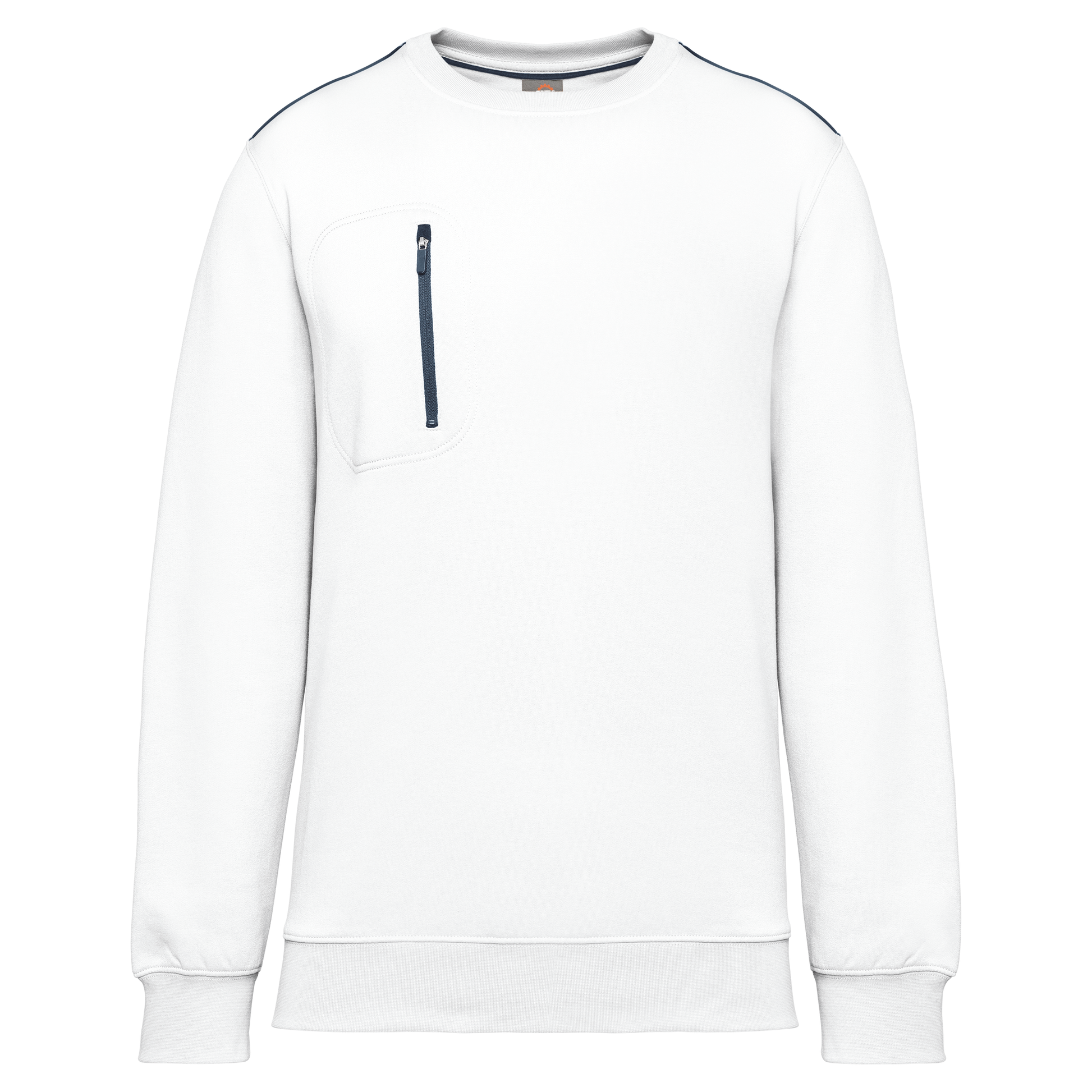 SWEAT-SHIRT DAY TO DAY ZIP POCHE CONTRASTÉE UNISEXE - WK403 TOPTEX-BLACK-ORANGE