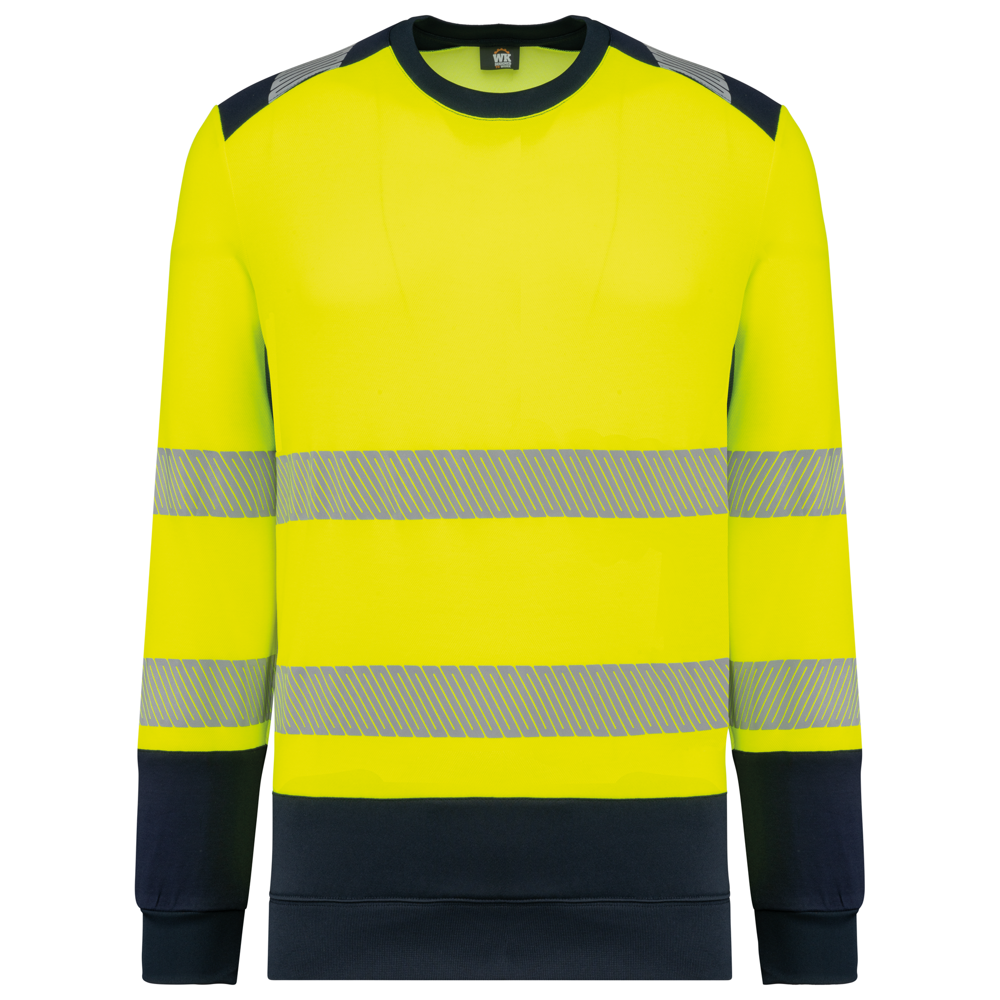 SWEAT-SHIRT DE SÉCURITÉ RECYCLÉ COL ROND UNISEXE - WK420 TOPTEX-HI-VIZ-ORANGE-NAVY