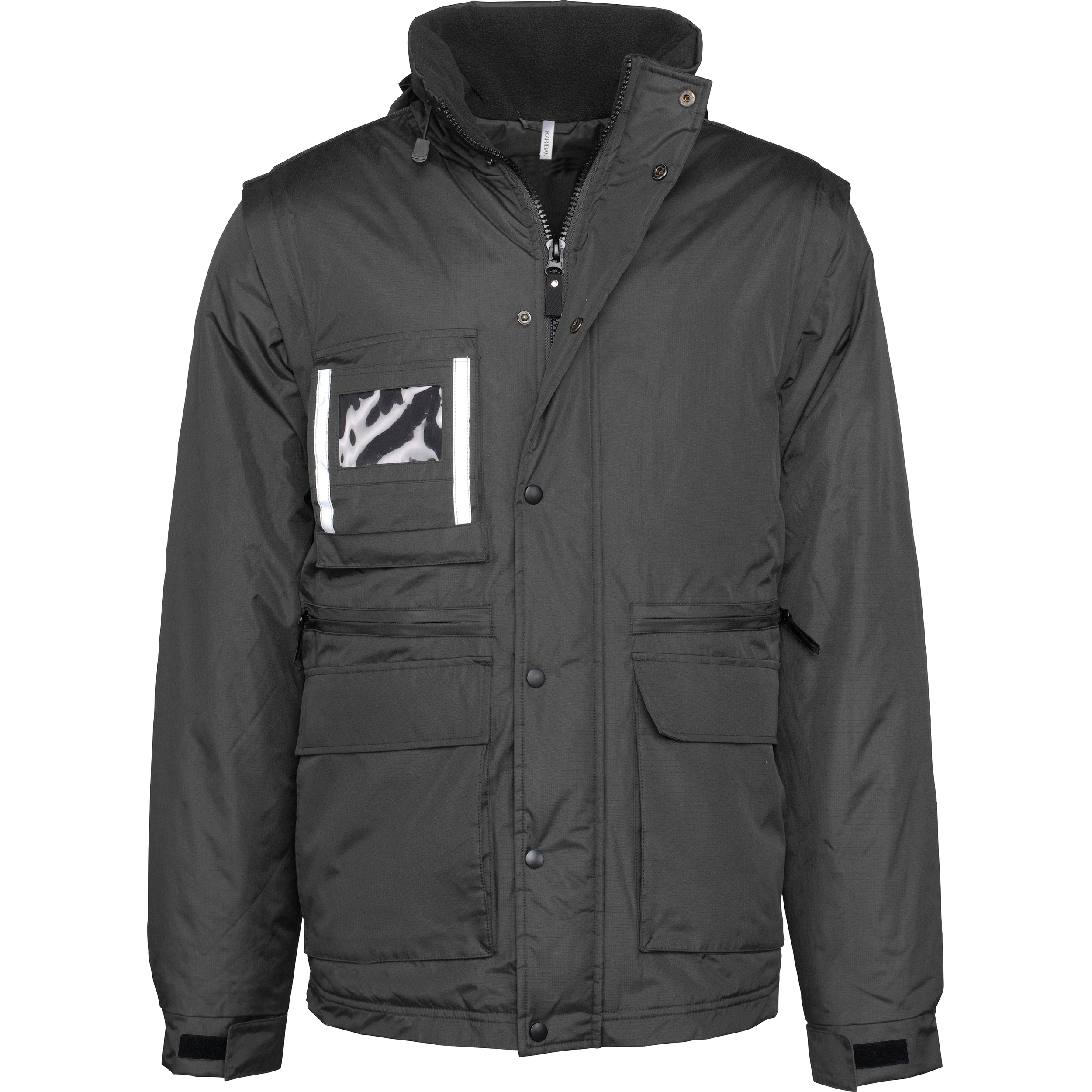 Image of PARKA WORKWEAR MANCHES AMOVIBLES HOMME - WK6106 TOPTEX-BLACK