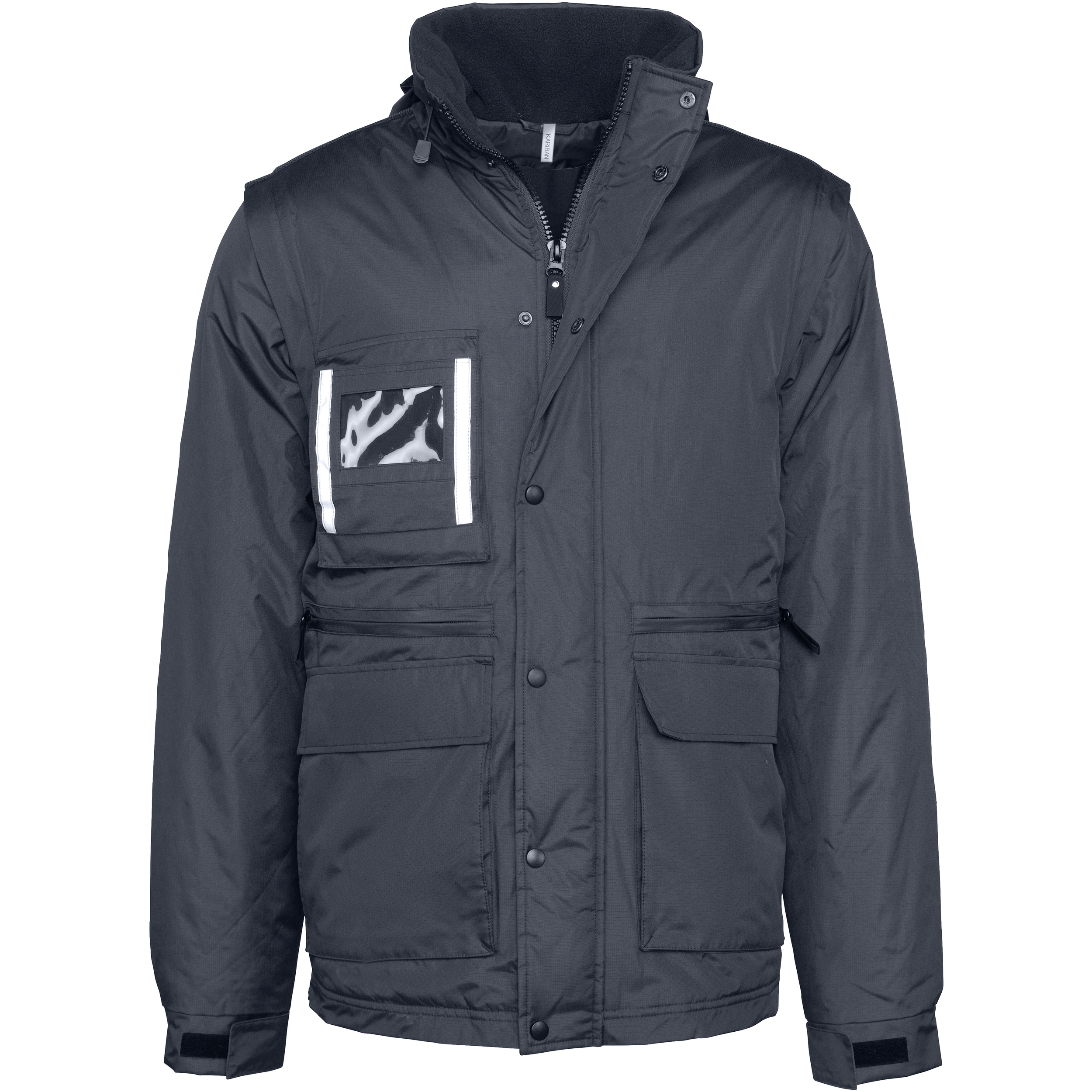 Image of PARKA WORKWEAR MANCHES AMOVIBLES HOMME - WK6106 TOPTEX-BLACK