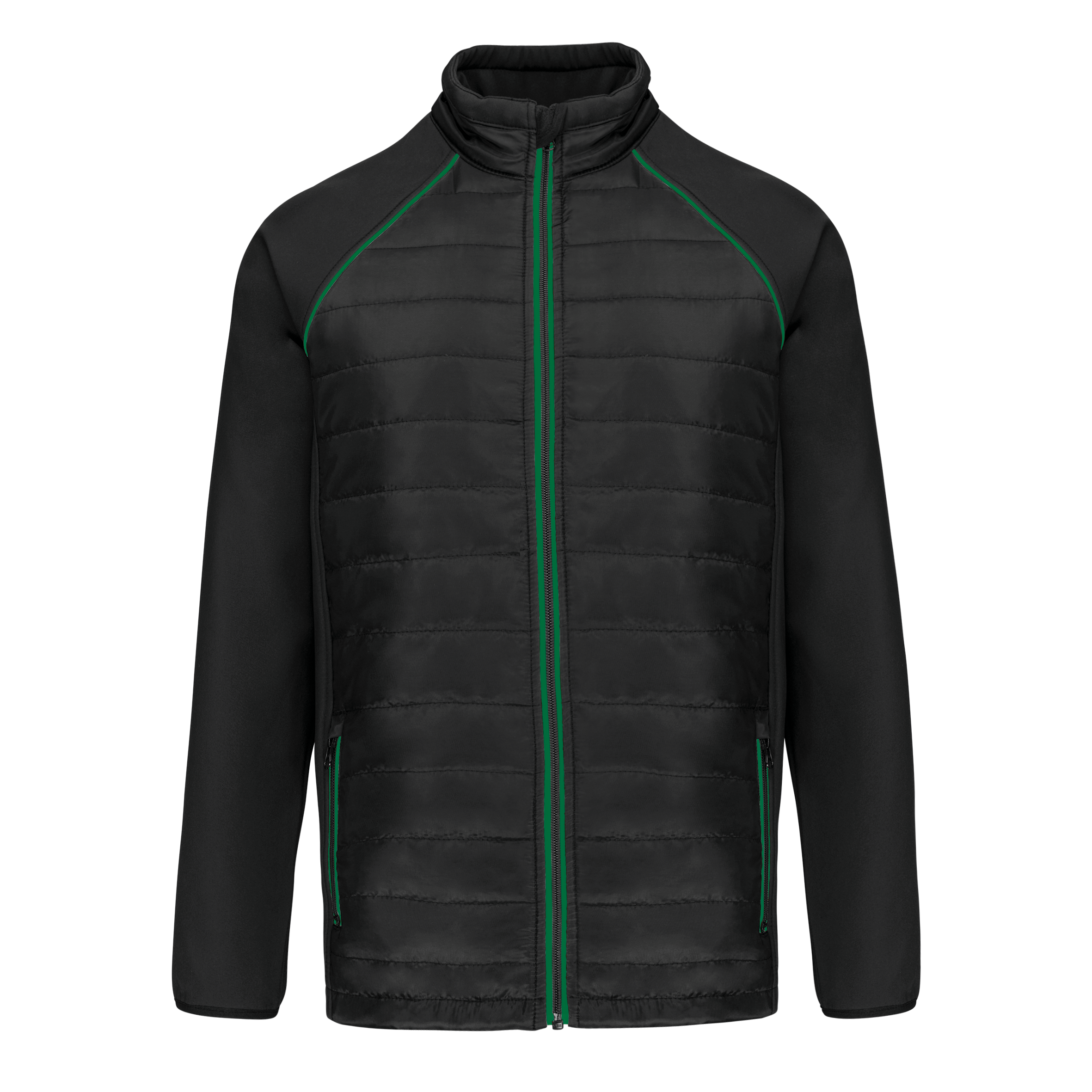 Image of VESTE DAY TO DAY BI-MATIÈRE UNISEXE - WK6147 TOPTEX-BLACK-KELLY-GREEN