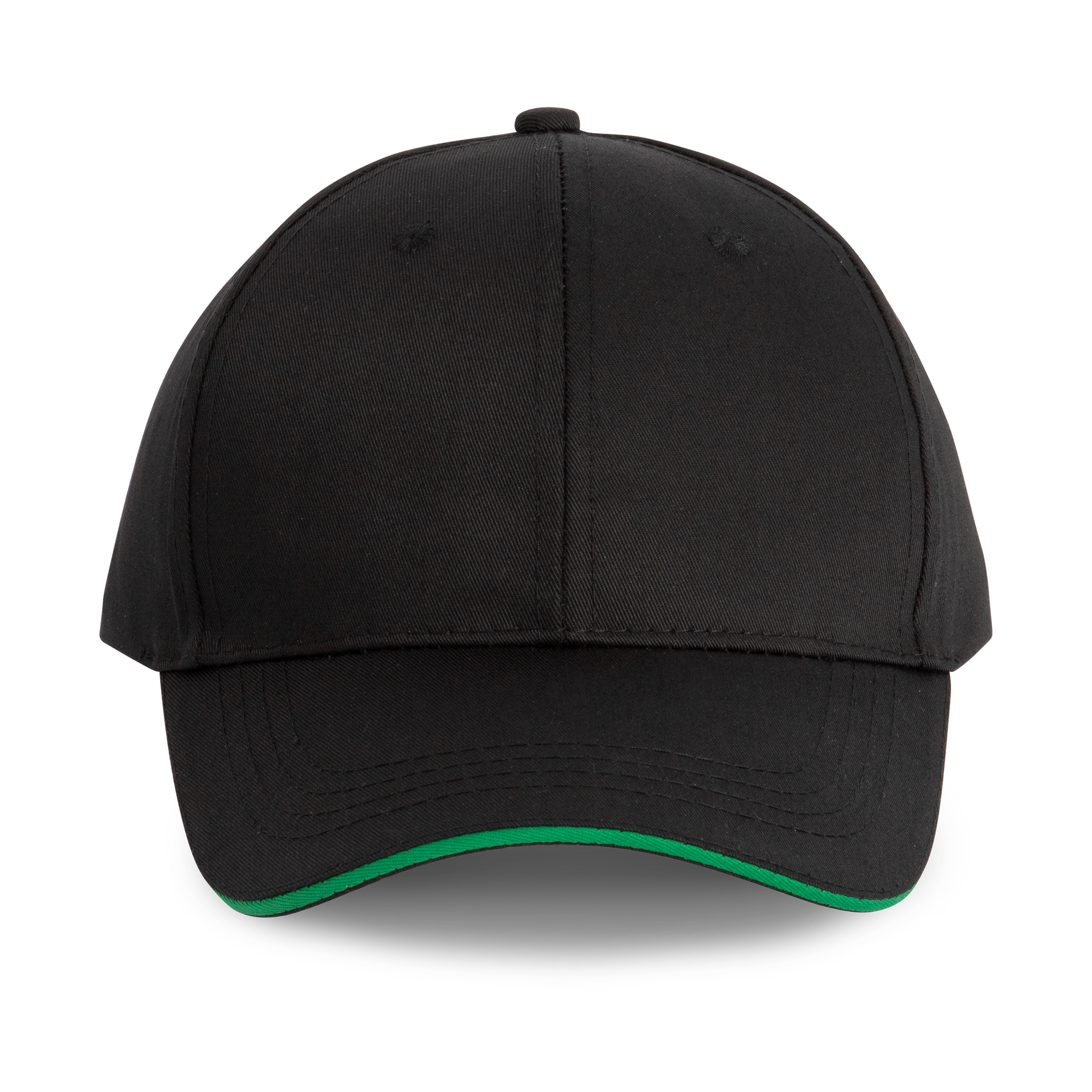 CASQUETTE SANDWICH CONTRASTÉ 6 PANNEAUX - WKP145 TOPTEX-BLACK-KELLY-GREEN