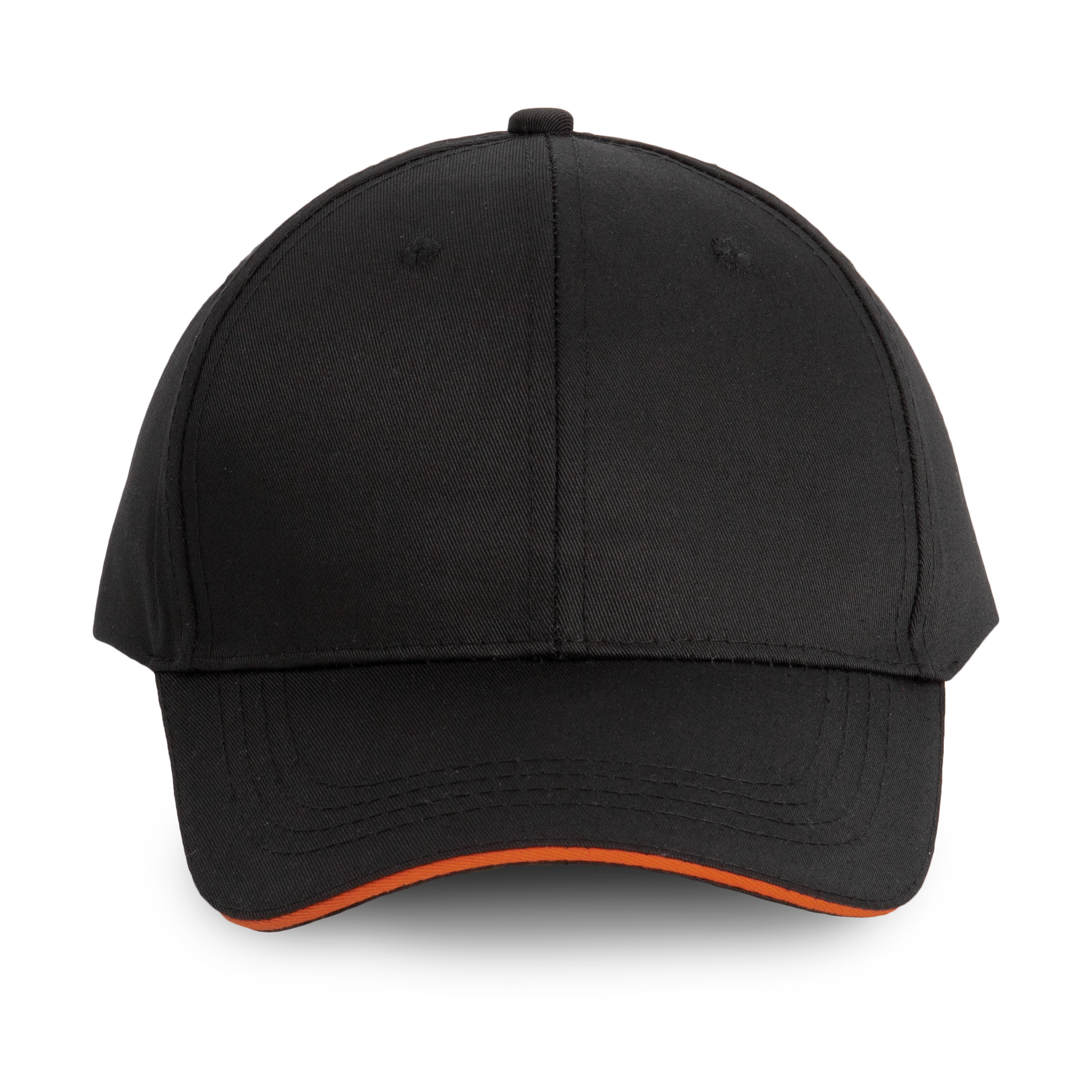 CASQUETTE SANDWICH CONTRASTÉ 6 PANNEAUX - WKP145 TOPTEX-BLACK-ORANGE
