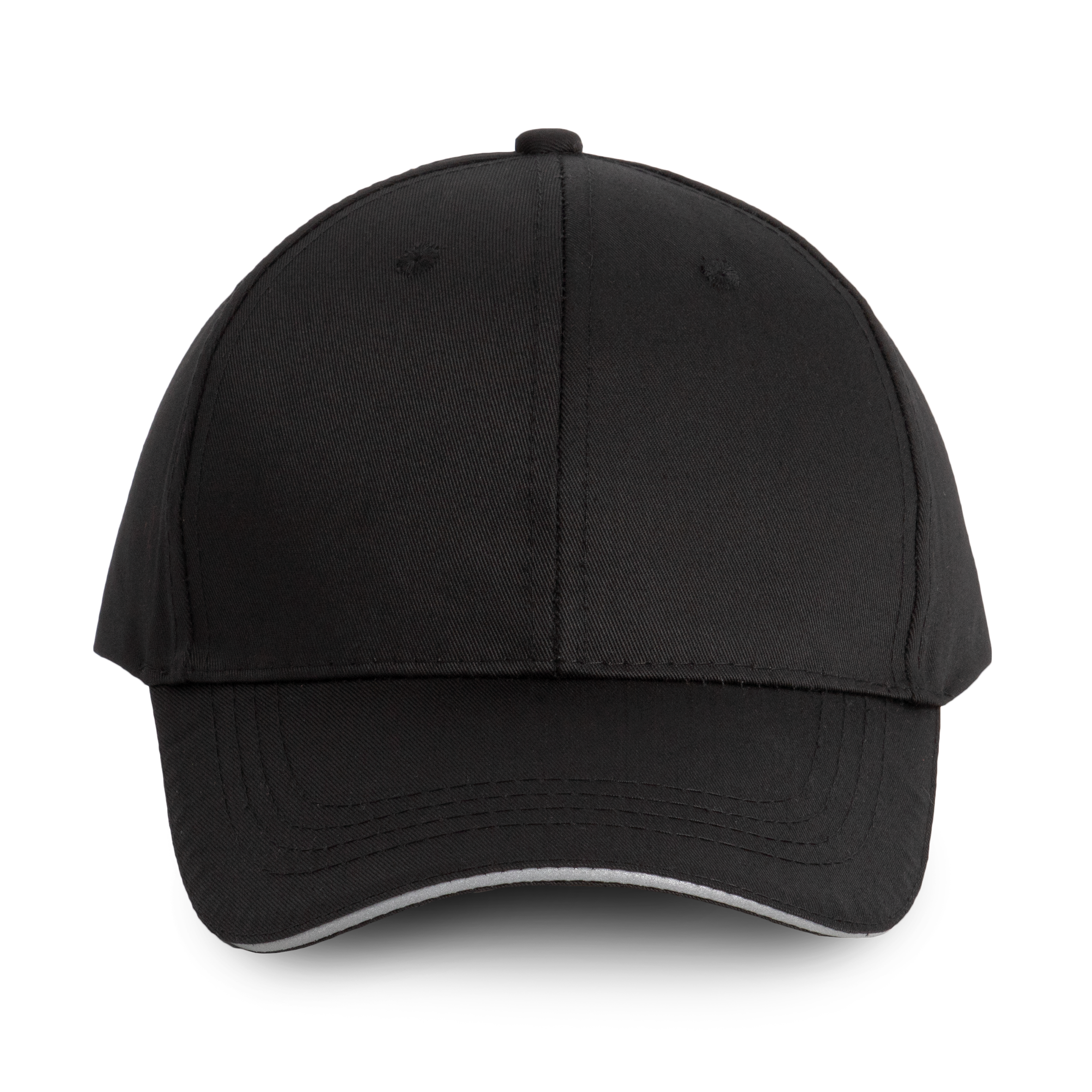 Image of CASQUETTE SANDWICH CONTRASTÉ 6 PANNEAUX - WKP145 TOPTEX-BLACK-SILVER