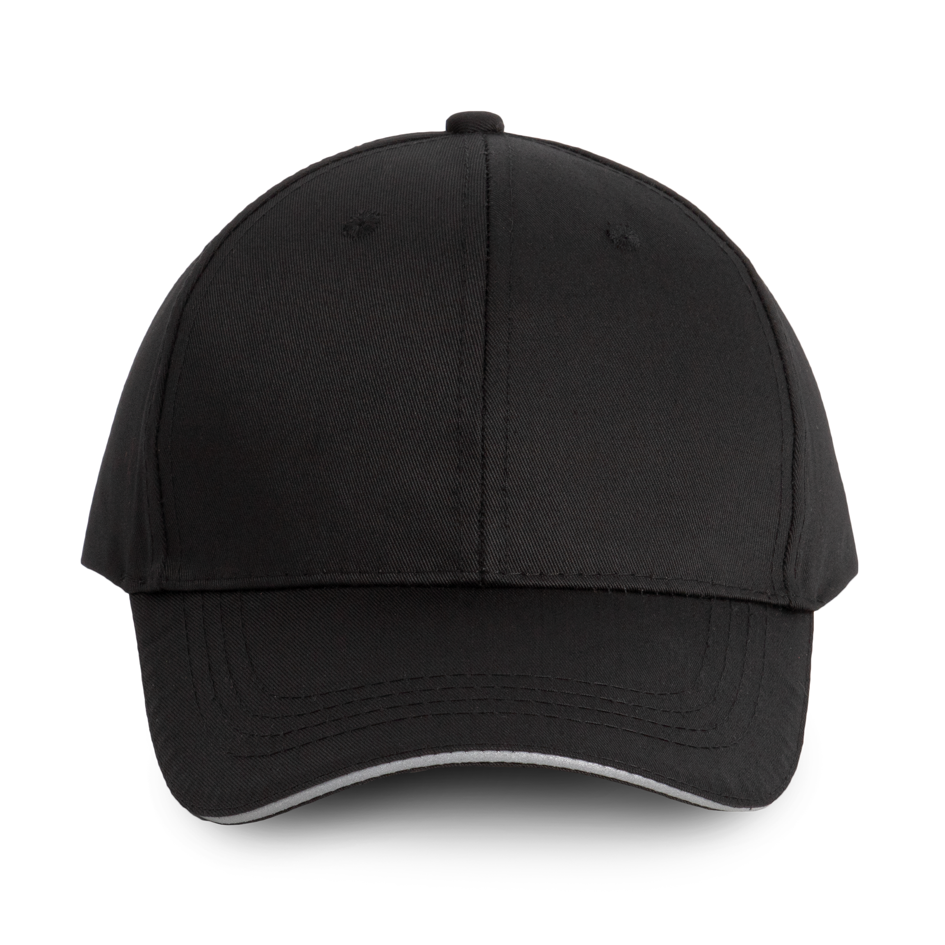 CASQUETTE SANDWICH CONTRASTÉ 6 PANNEAUX - WKP145 TOPTEX-BLACK-SILVER