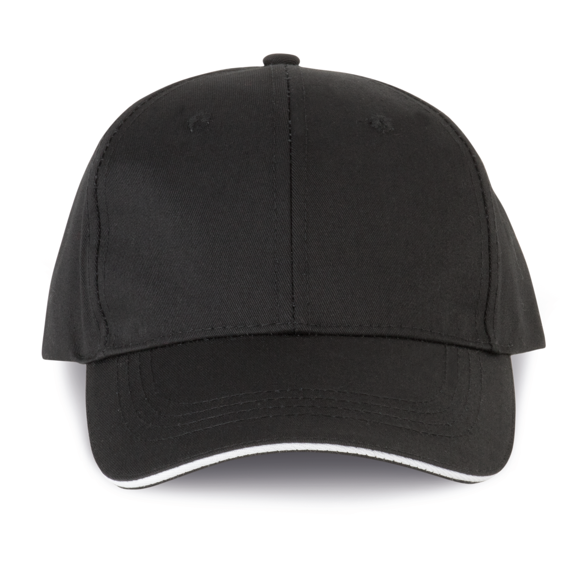 CASQUETTE SANDWICH CONTRASTÉ 6 PANNEAUX - WKP145 TOPTEX-BLACK-WHITE