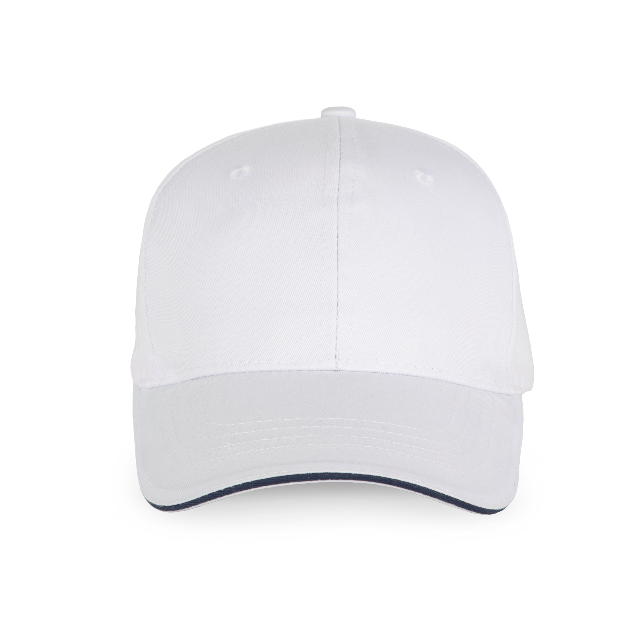 Image of CASQUETTE SANDWICH CONTRASTÉ 6 PANNEAUX - WKP145 TOPTEX-WHITE-NAVY