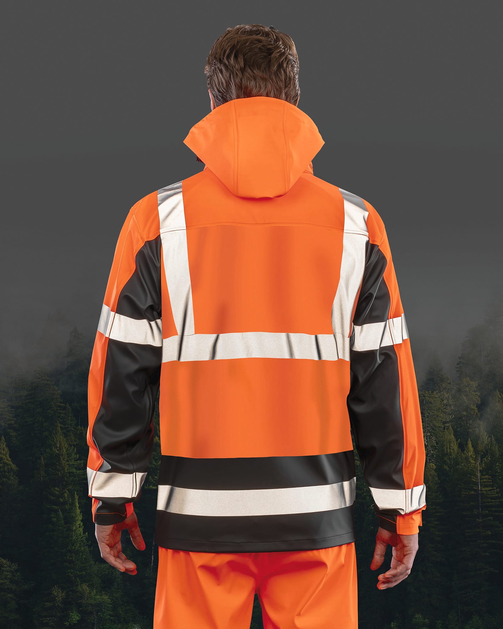 Image of R507X VESTE PRISM PU SAFE DRY RESULT-FLUORESCENT-ORANGE-BLACK
