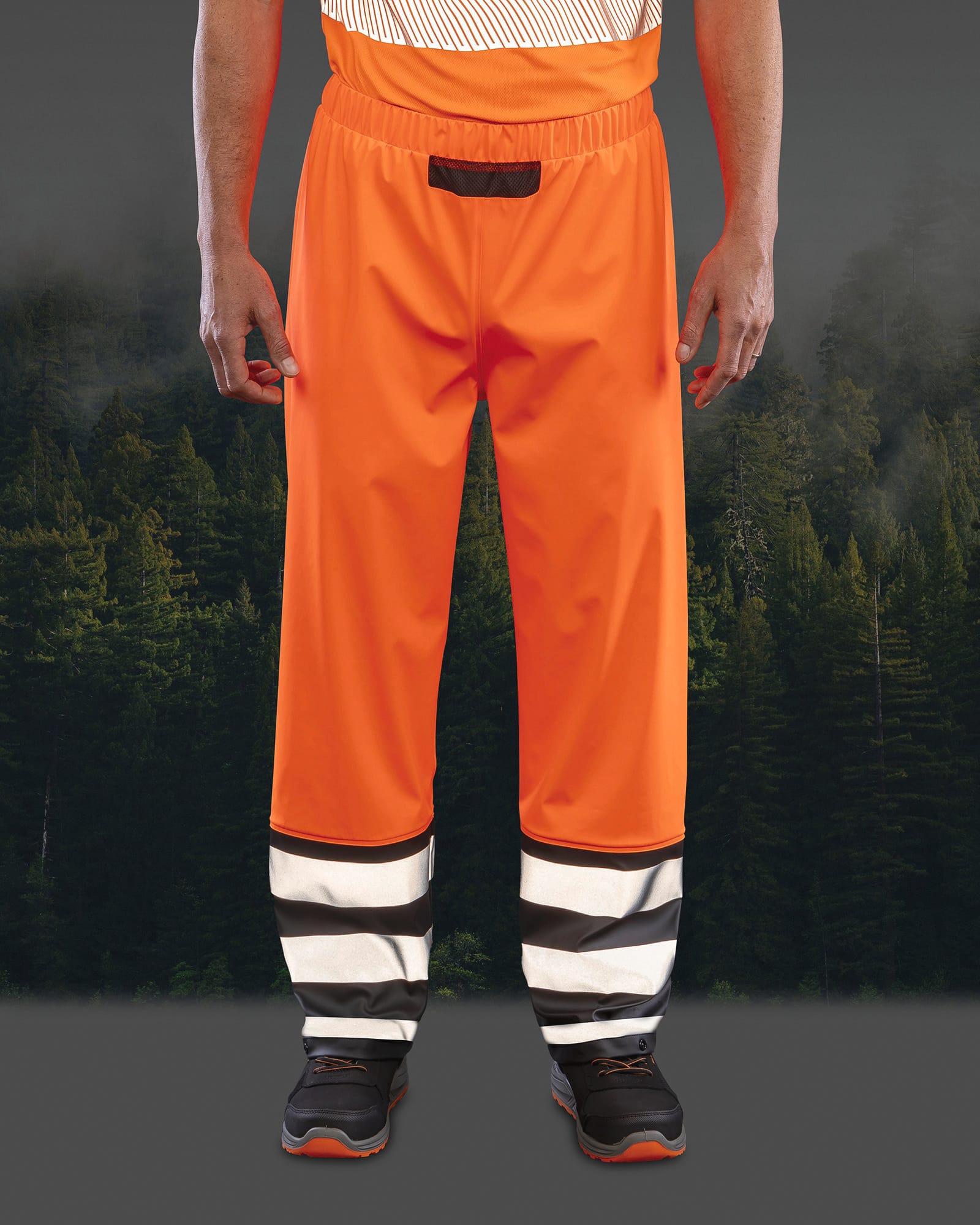 R508X PANTALON PRISM PU SAFE DRY RESULT-FLUORESCENT-ORANGE-BLACK