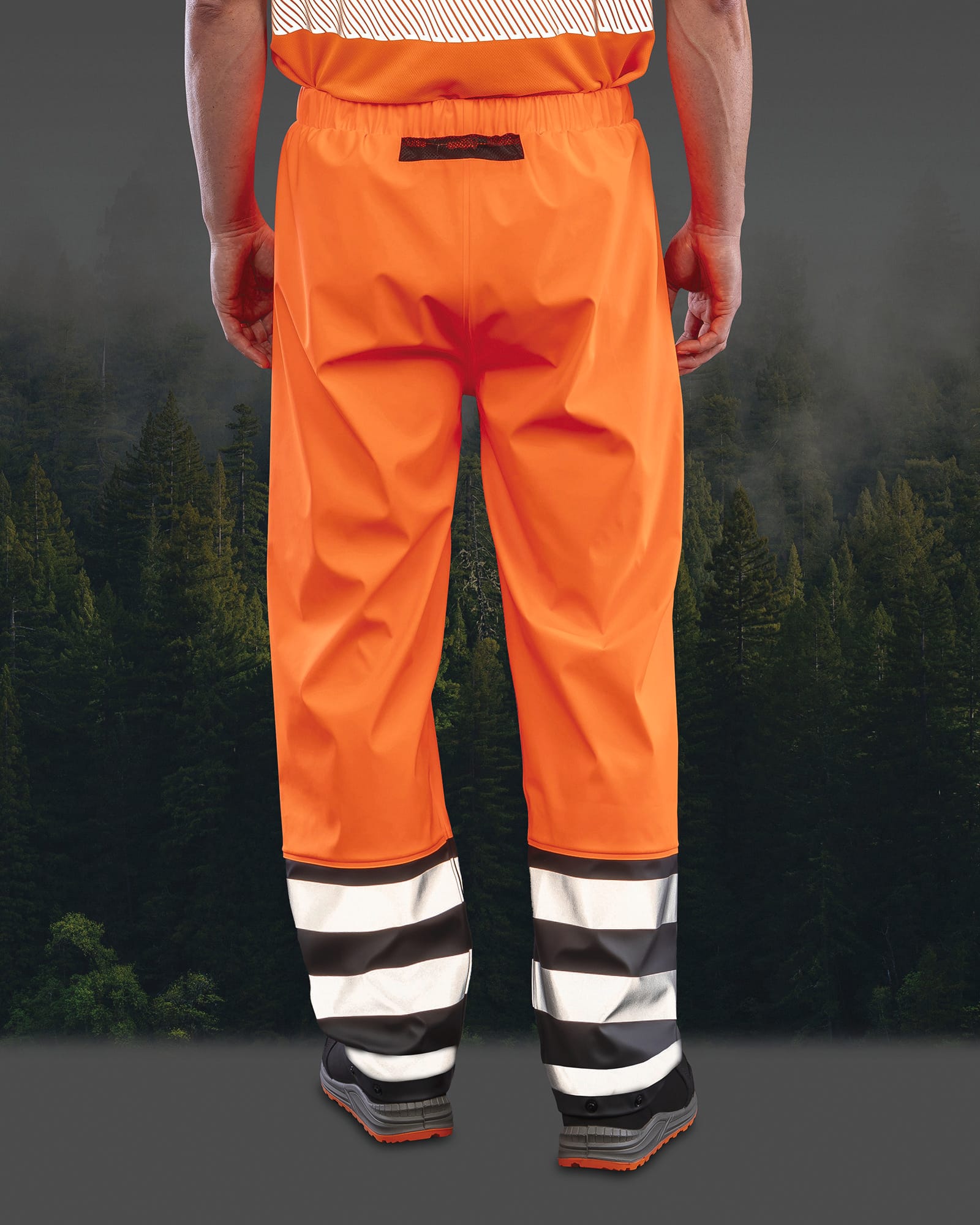 Image of R508X PANTALON PRISM PU SAFE DRY RESULT-FLUORESCENT-ORANGE-BLACK
