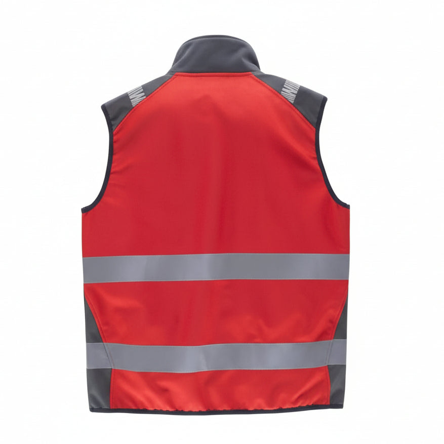 FLUOS  GILET - S9232 WORKTEAM-ROUGE-GRIS-FONCE