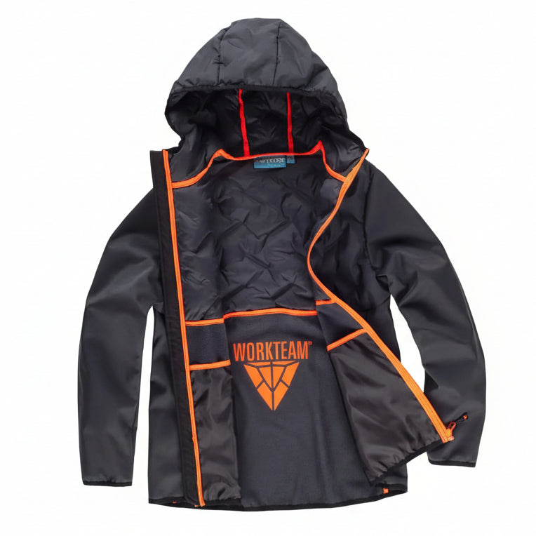 FUTURE  WORKSHELL - WF3025 WORKTEAM-GRIS-FONCE-ORANGE-FLUOR