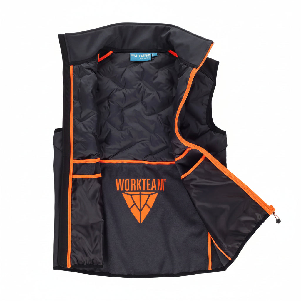 Image of FUTURE  GILET - WF3026 WORKTEAM-GRIS-FONCE-NOIR-ORANGE-FLUOR