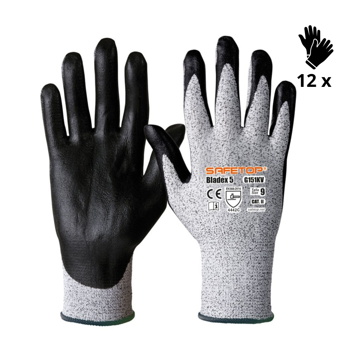 X12 GANTS ANTI-COUPURE C NITRILE, BLADEX 5 (3,66€/U)