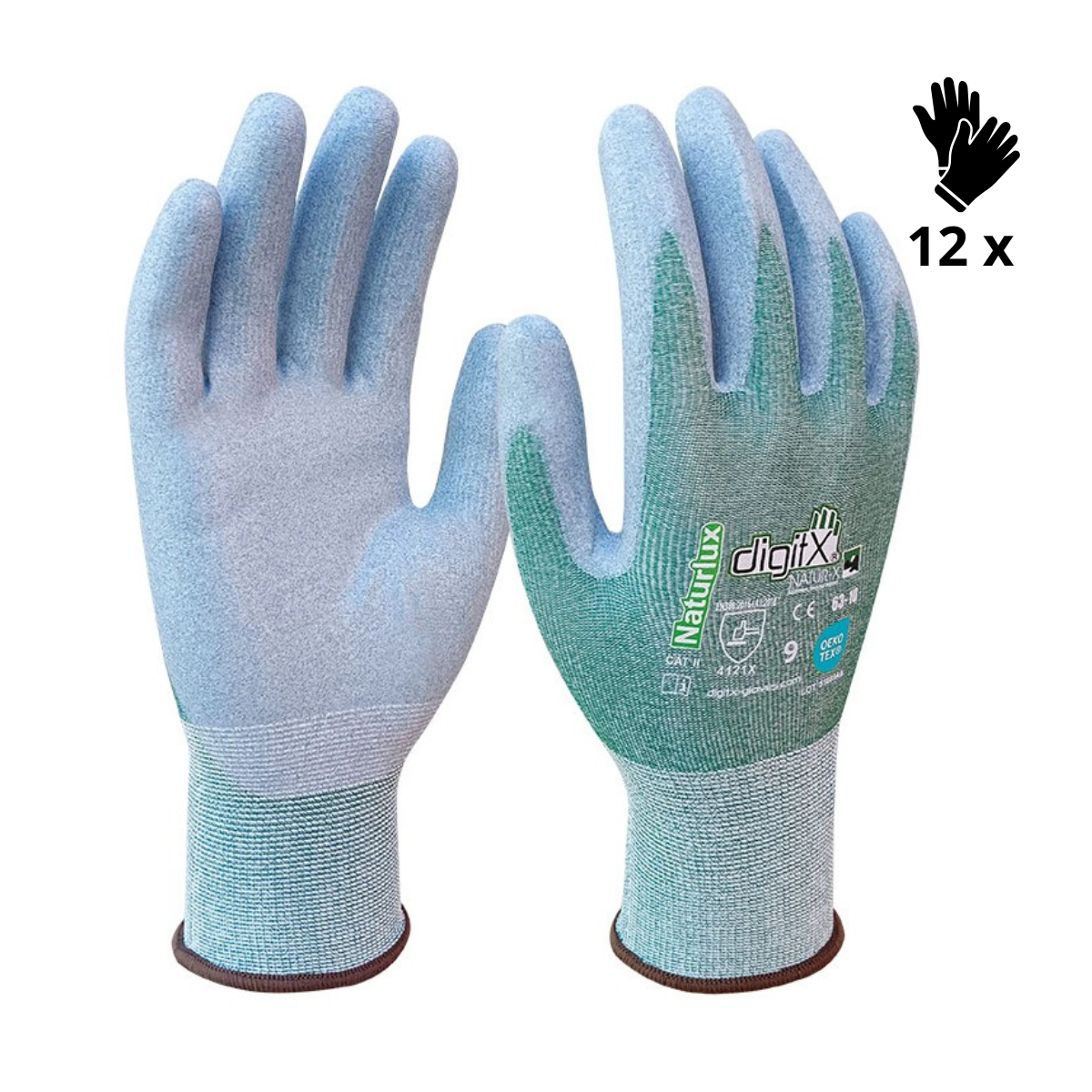 X12 GANTS RPET + NITRILE RECYCLÉ, GRS +50, NATURLUX (2,68€/U)