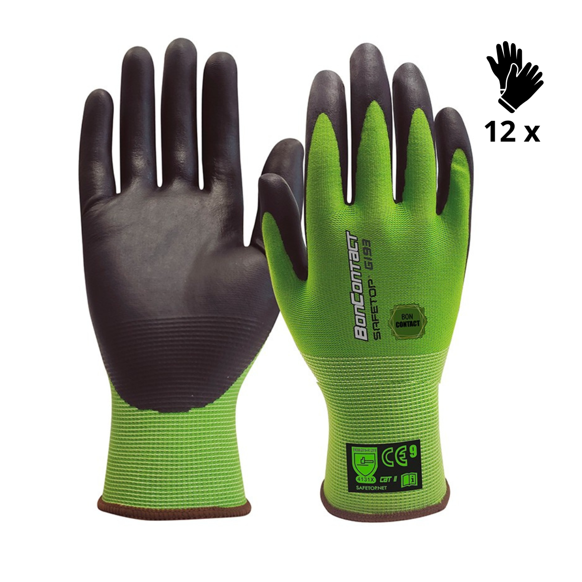 Image of X12 GANTS ÉLASTIQUE EN NYLON ET NITRILE MICROPOREUX (1,43€/U)