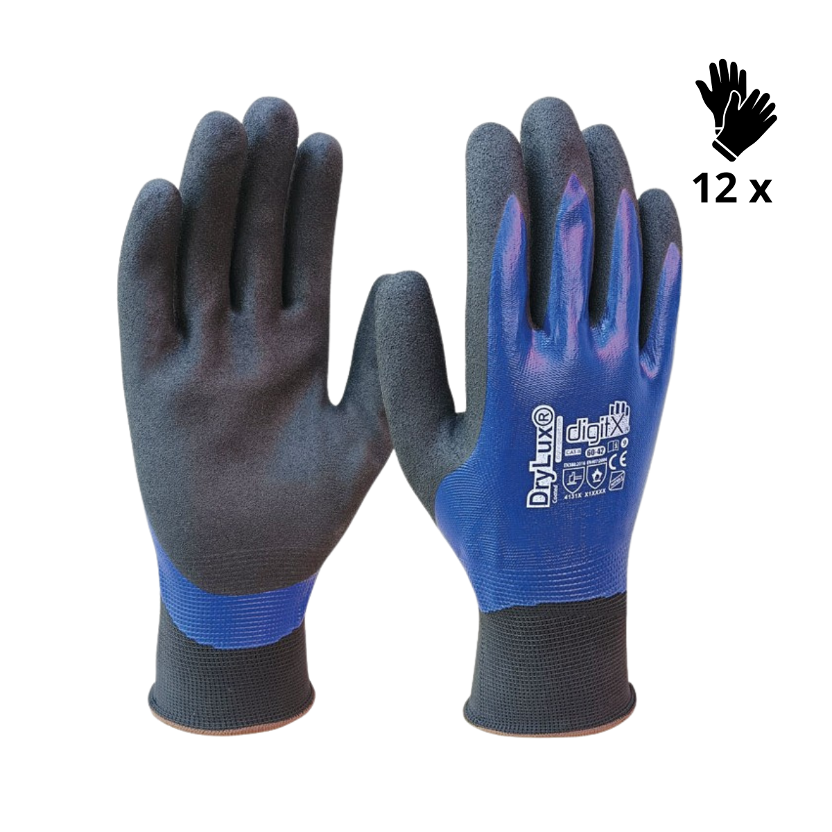 X12 GANTS THERMIQUE ENDUIT LYCRA-NITRILE, DRYLUX (2,15€/U)