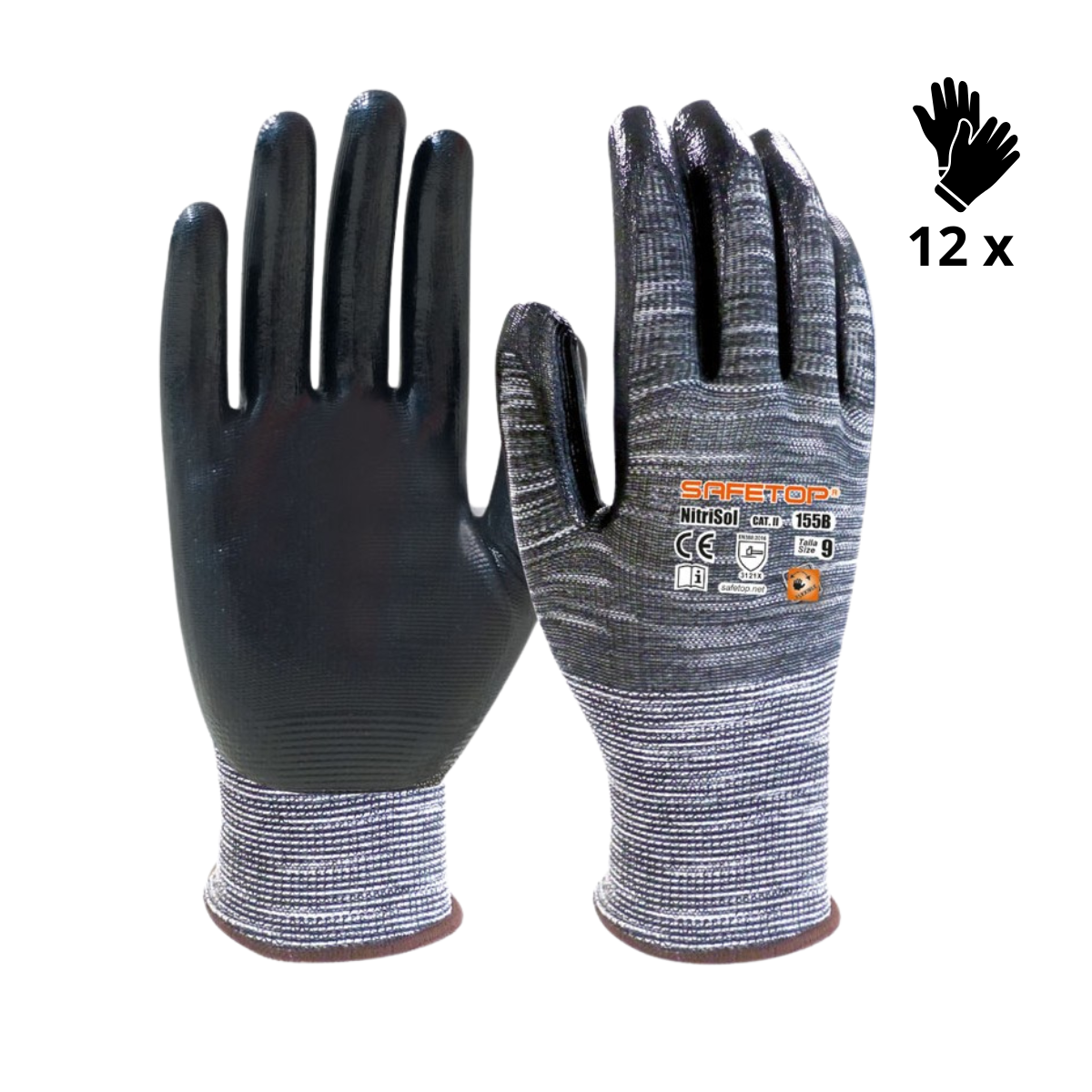 Image of x12 GANTS ENDUCTION NITRILE, NITRISOL (1,32€/U)
