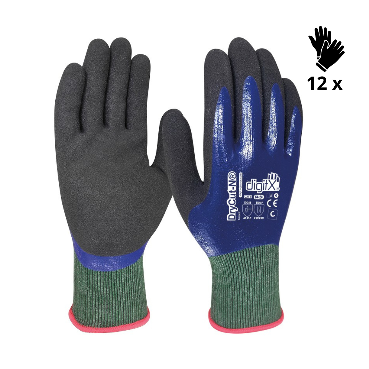 Image of x12 GANTS ANTI-COUPURE C IMPERMÉABLE, DRYCUT-N (4,20€/U)