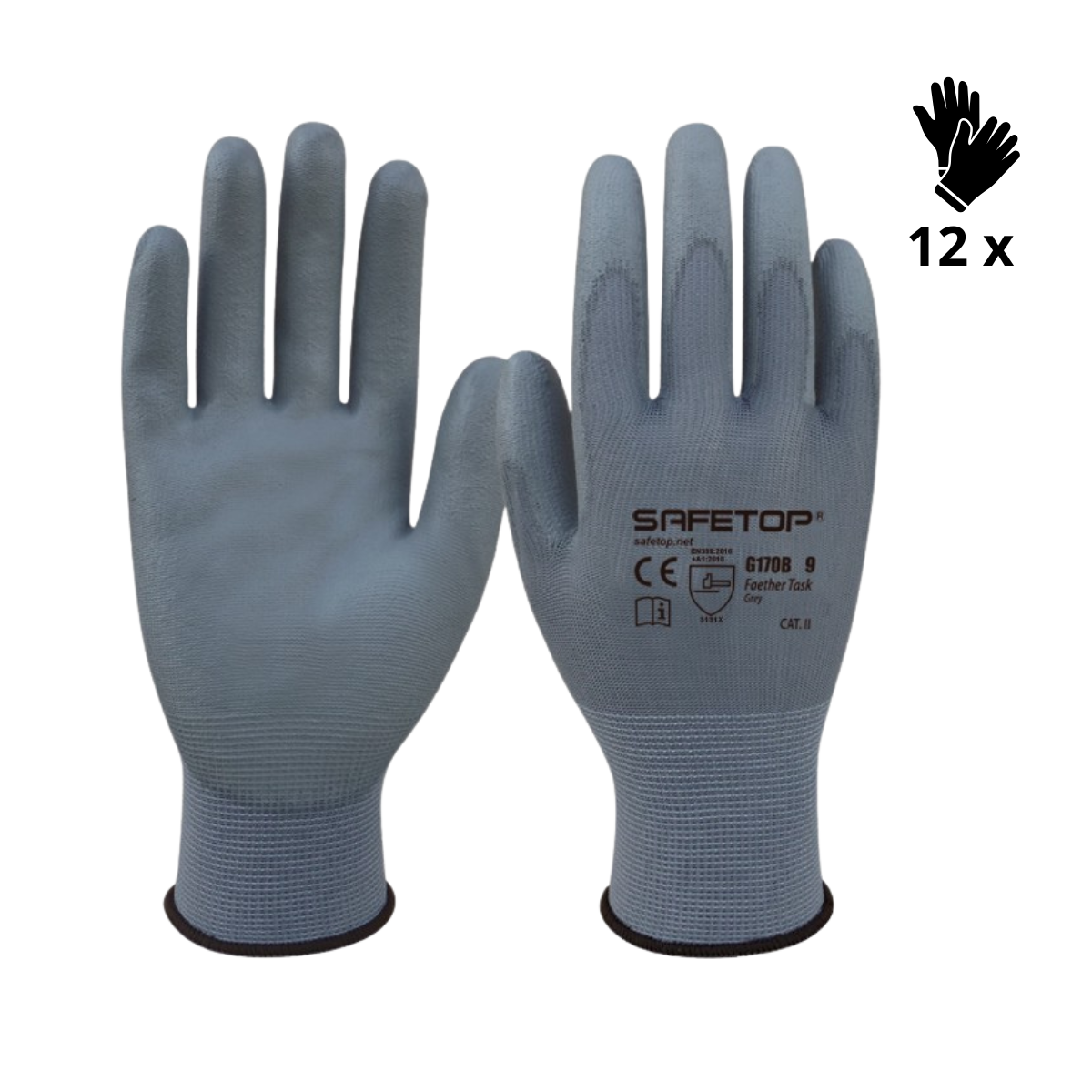 Image of X12 GANTS EN POLYURÉTHANE GRIS (0,80€/U)