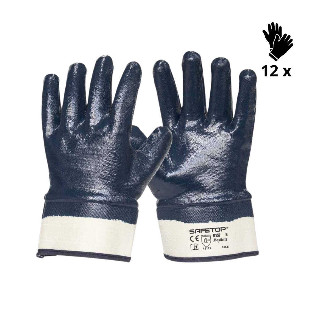 X12 GANTS ENDUIT DE NITRILE SUR COTON, MAXINITE