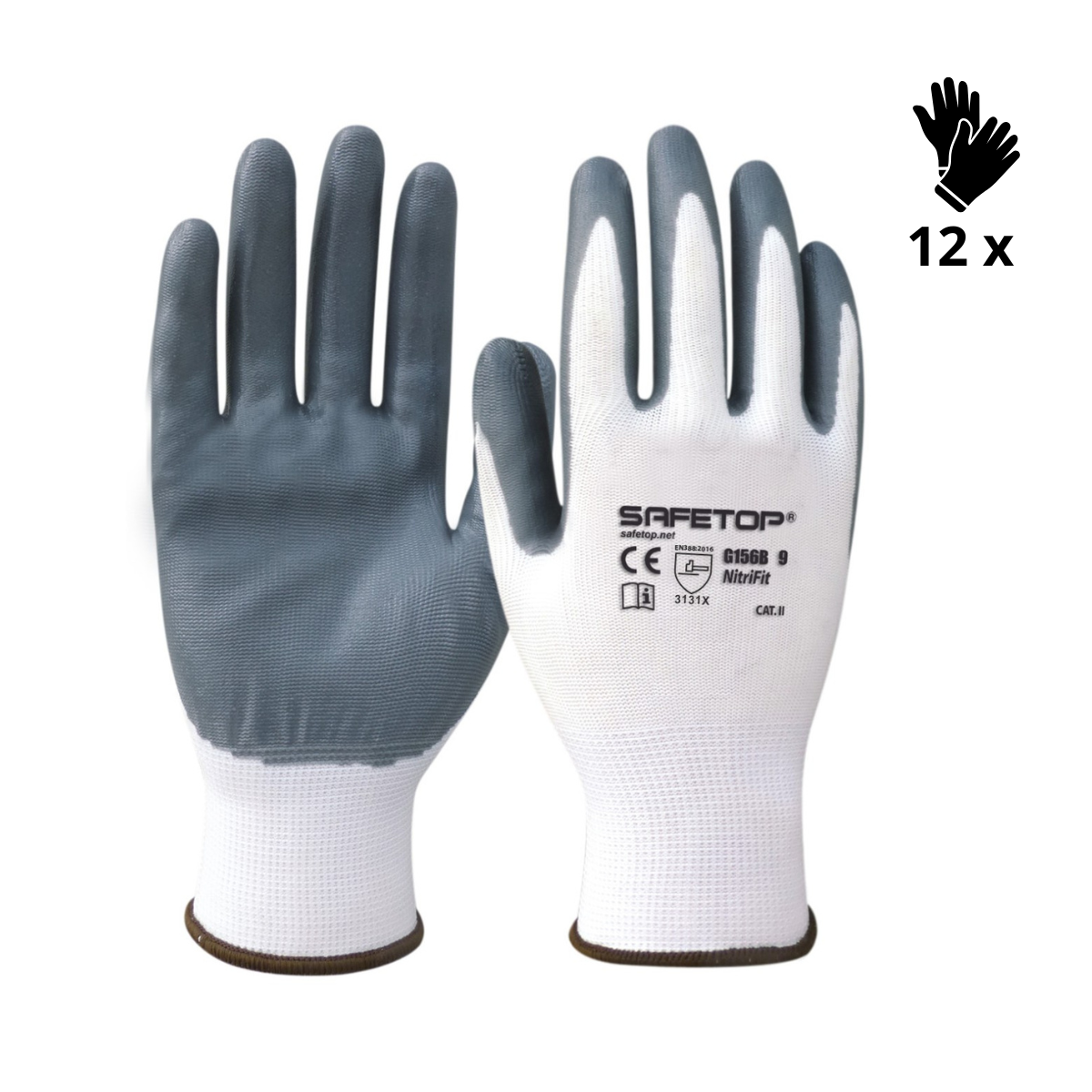 X12 GANTS NITRILE SANS COUTURE, NITRIFIT (0,59€/U)